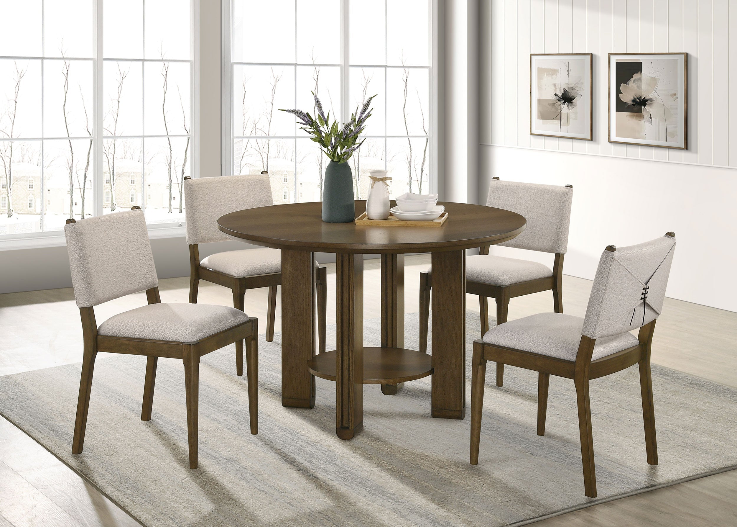 Ottowa  Round Counter Height Dining Room Set Brown
