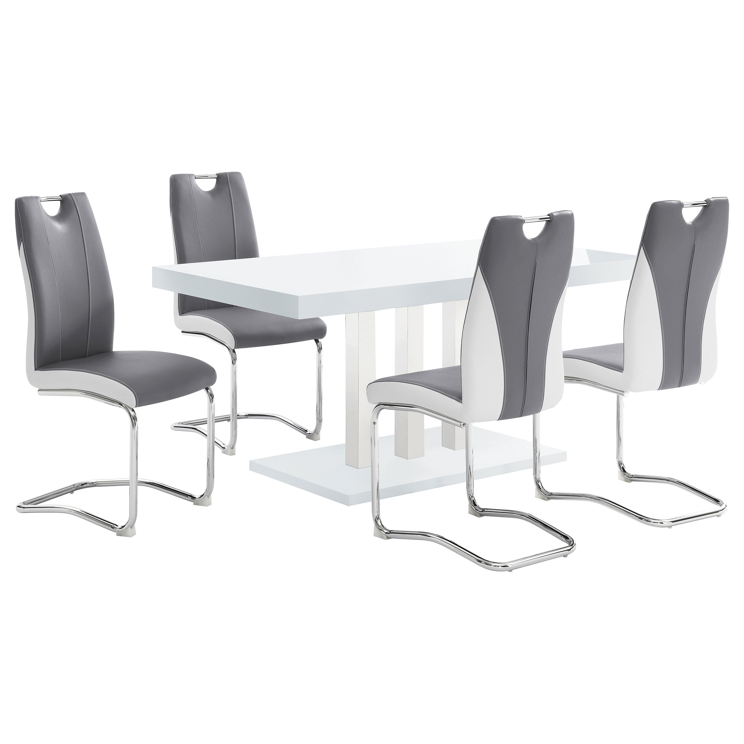Brooklyn  Rectangular Dining Set White High Gloss