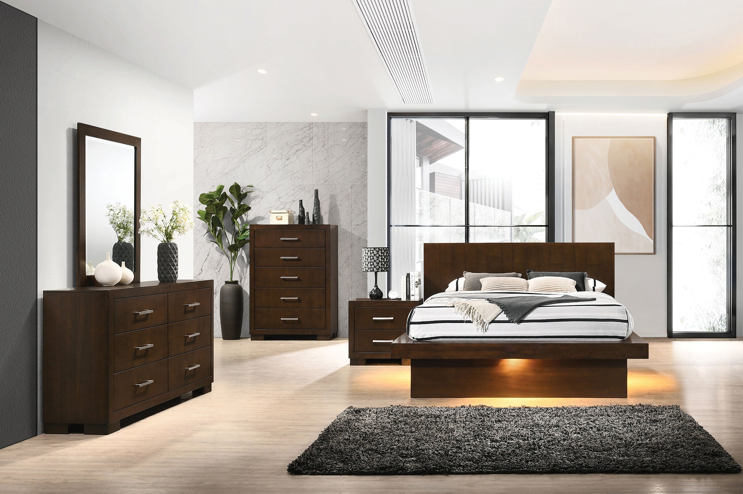 Jessica California King Bedroom Set Cappuccino