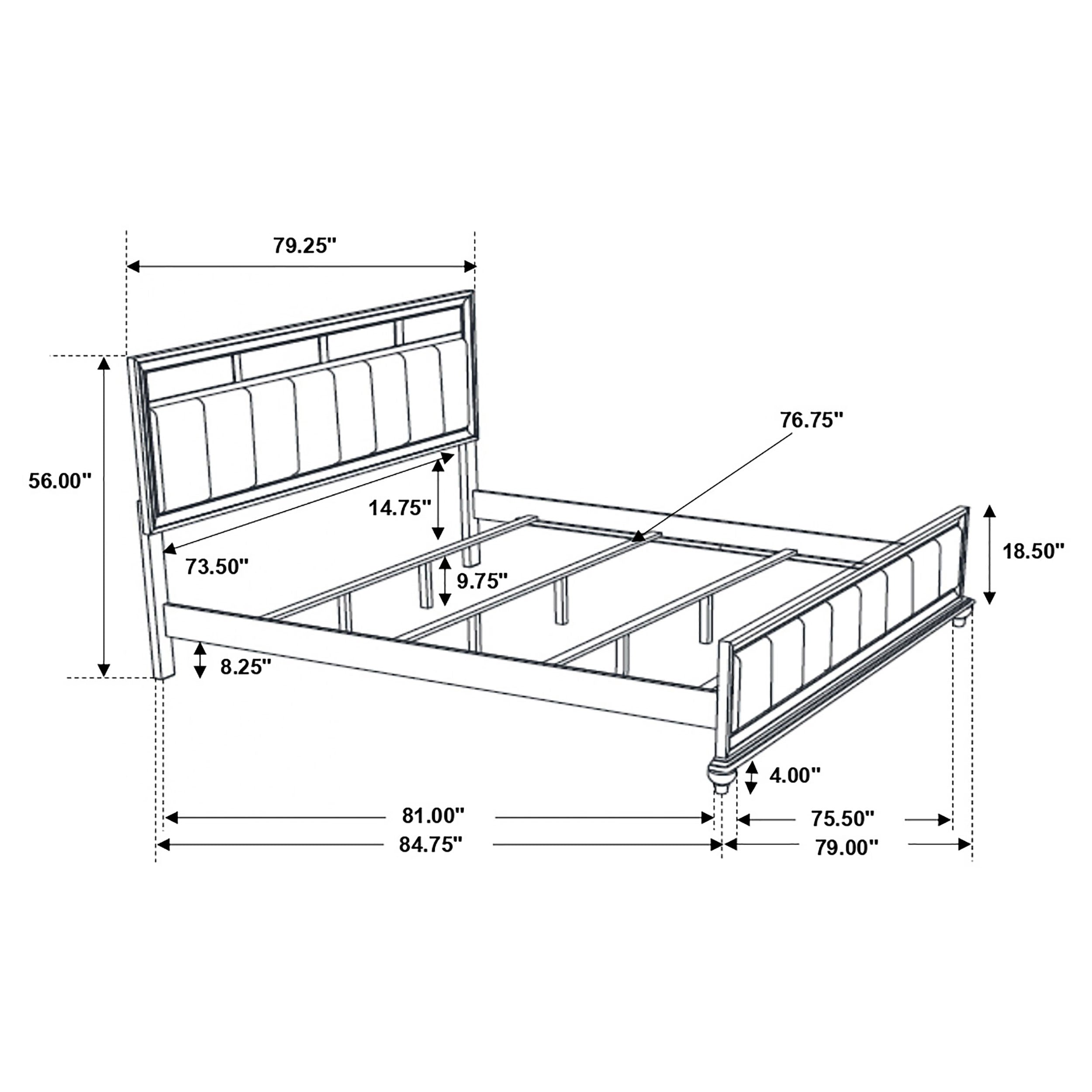 Barzini California King Bedroom Set Black