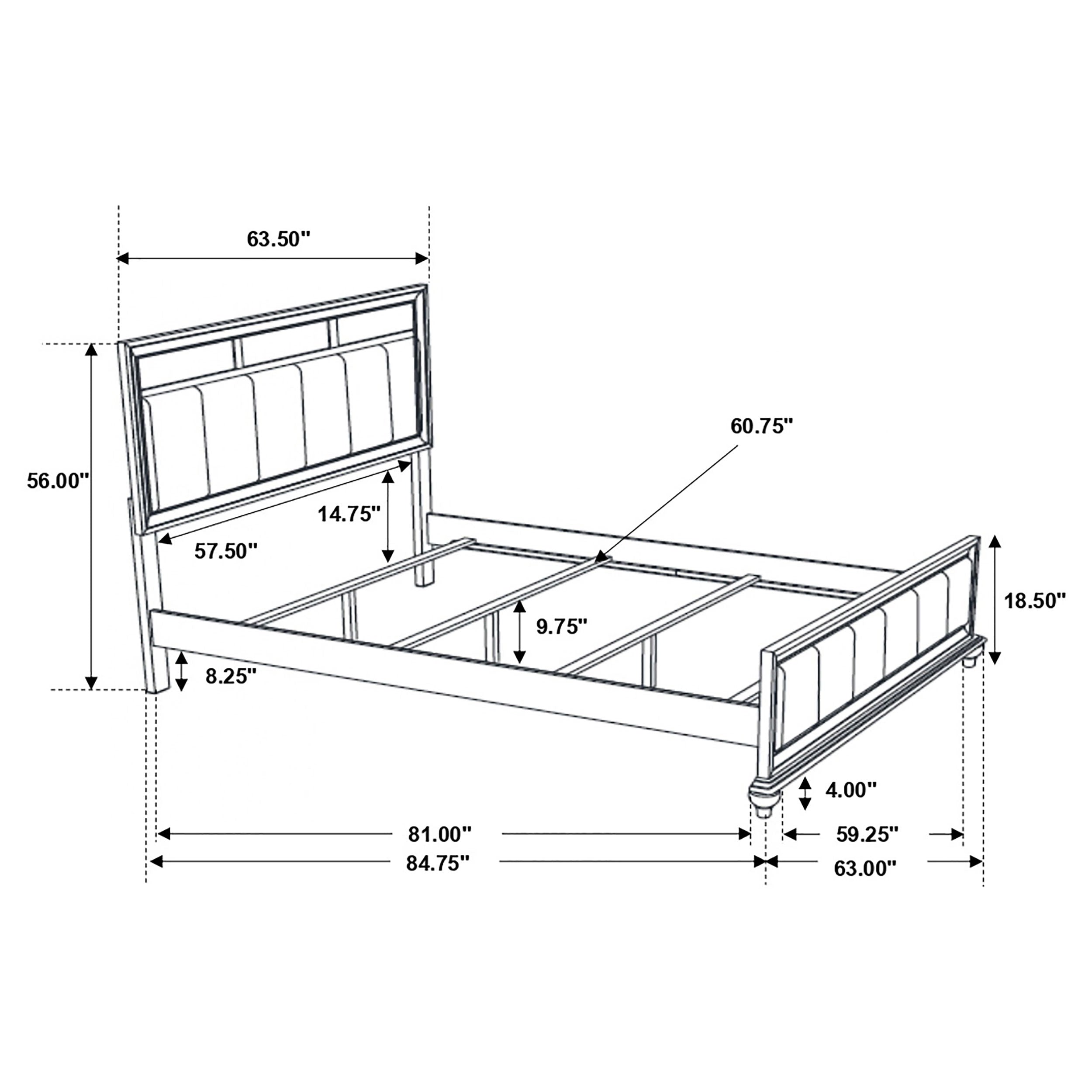 Barzini California King Bedroom Set Black