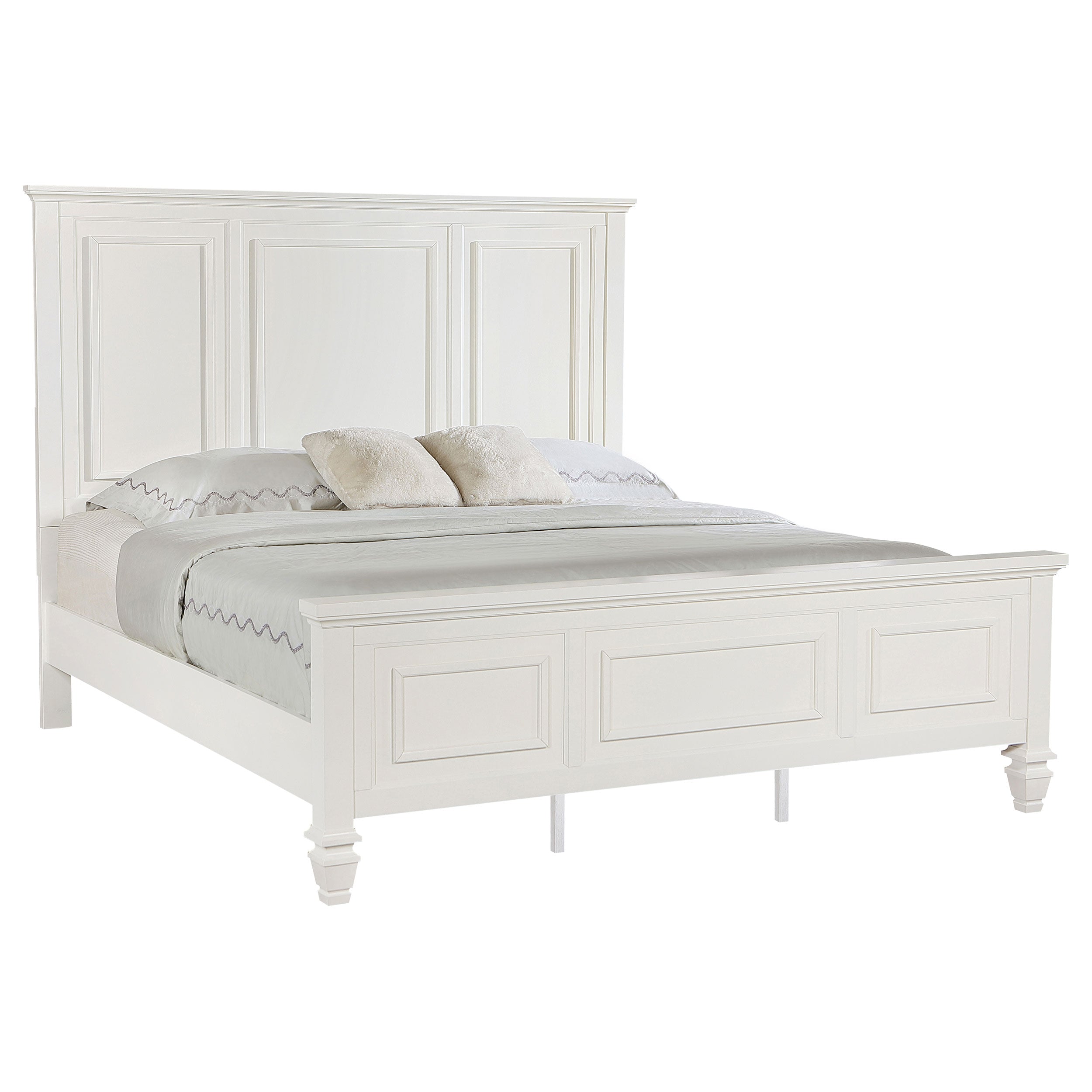 Sandy Beach 63-inch California King Panel Bed Cream White
