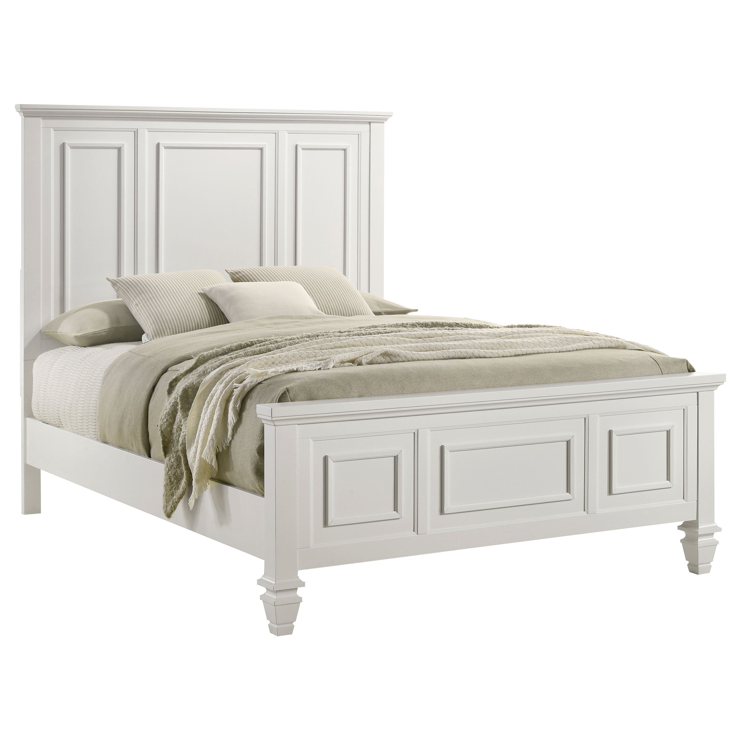 Sandy Beach 63-inch California King Panel Bed Cream White