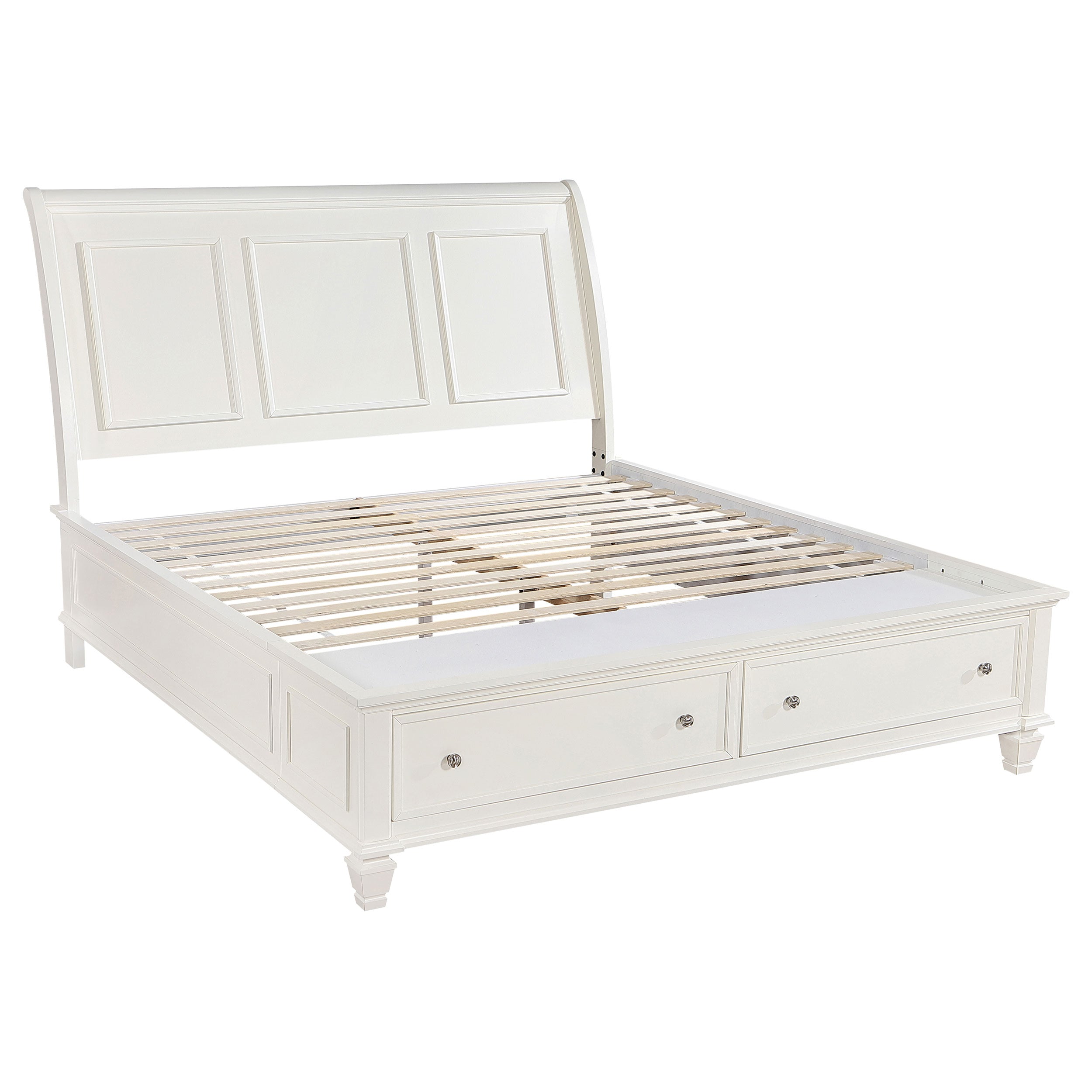 Sandy Beach 63-inch California King Panel Bed Cream White