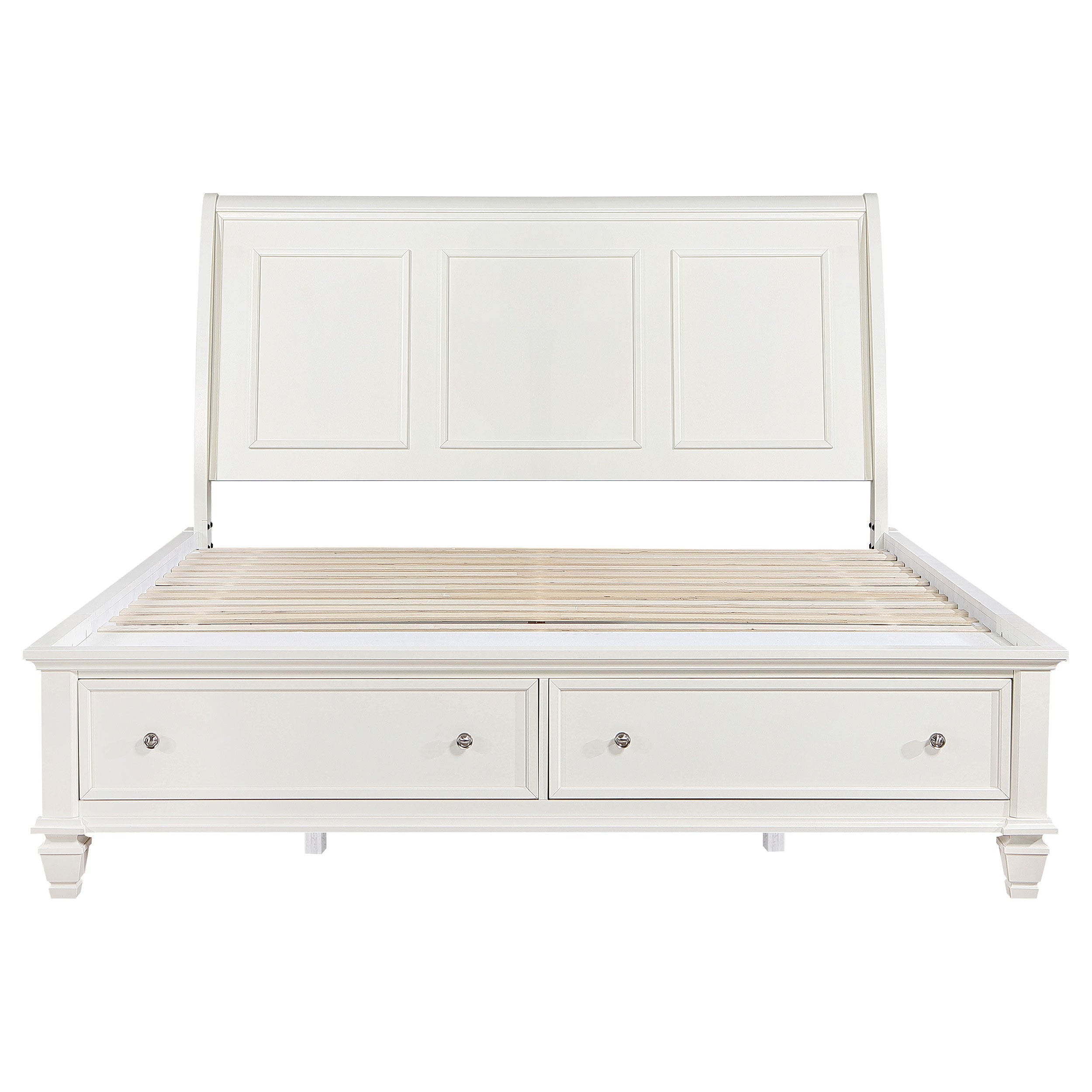 Sandy Beach 63-inch California King Panel Bed Cream White