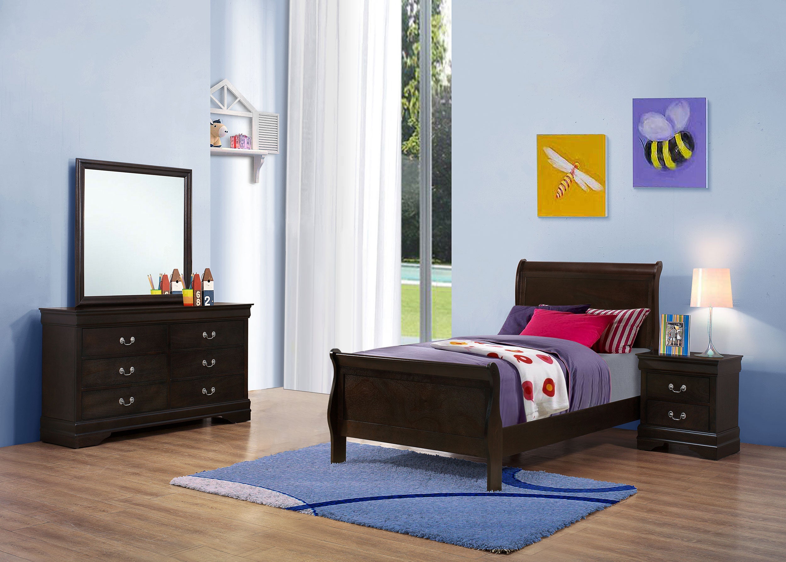 Louis Philippe Bedroom Set Cappuccino