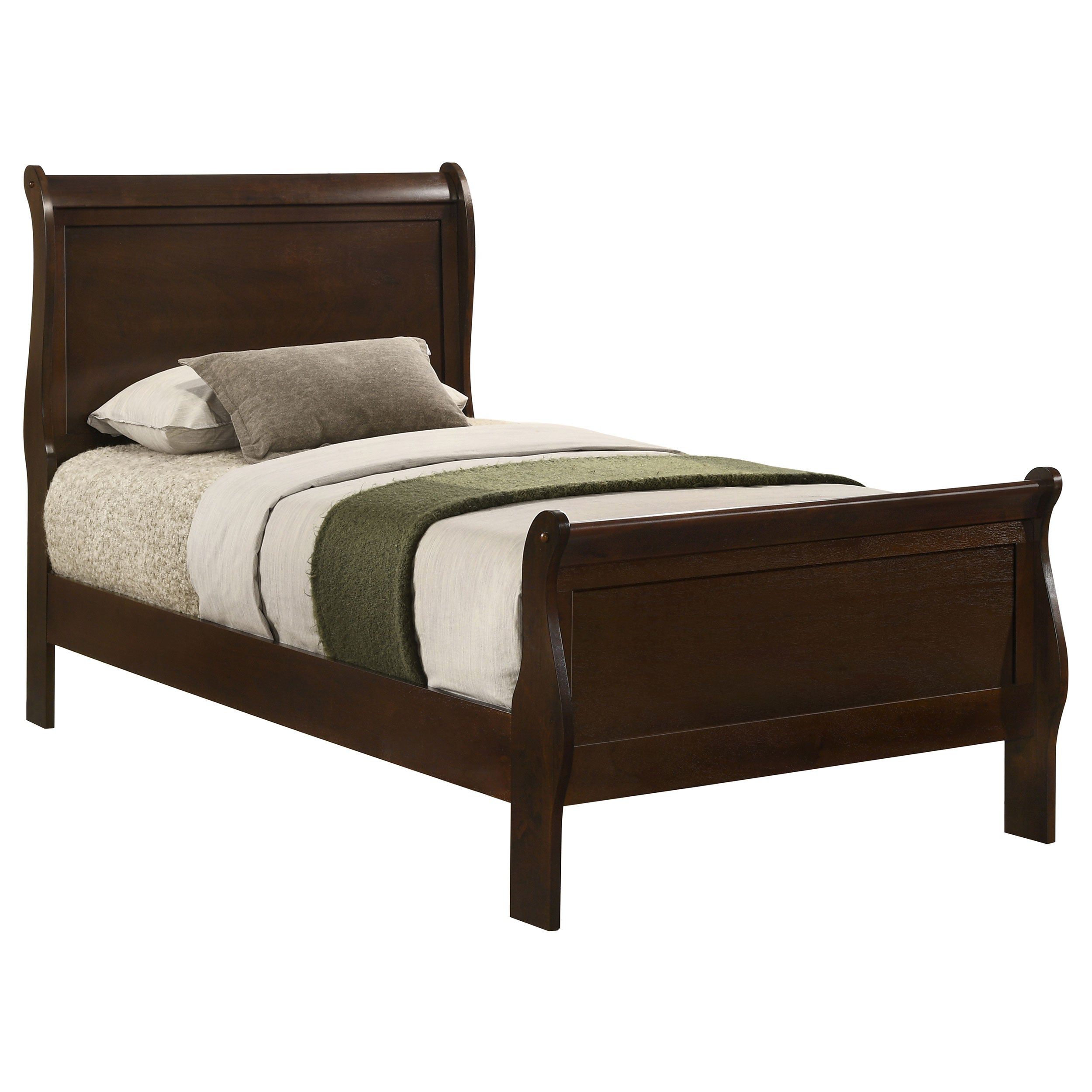 Louis Philippe 47-inch Sleigh Panel Bed White