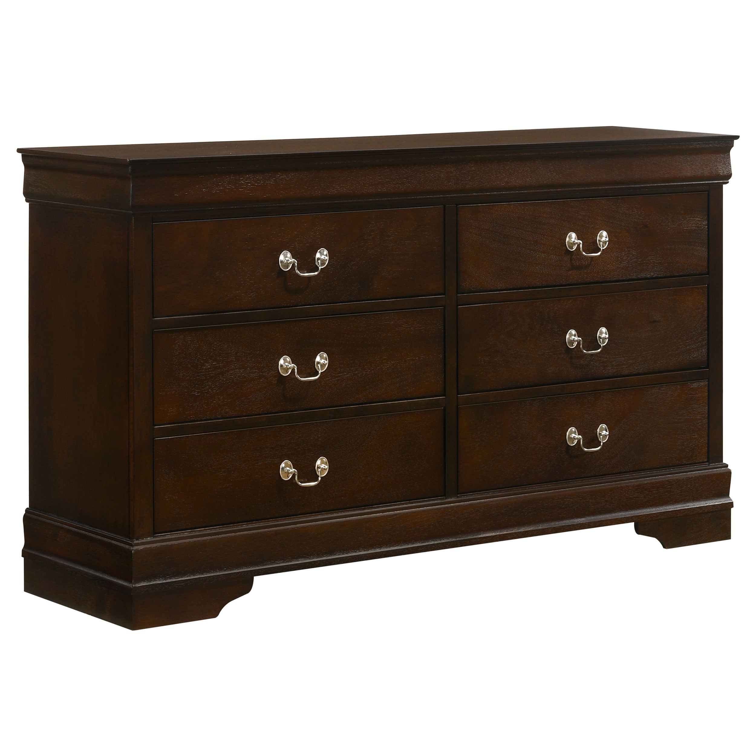 Louis Philippe 6-drawer Dresser and Mirror White