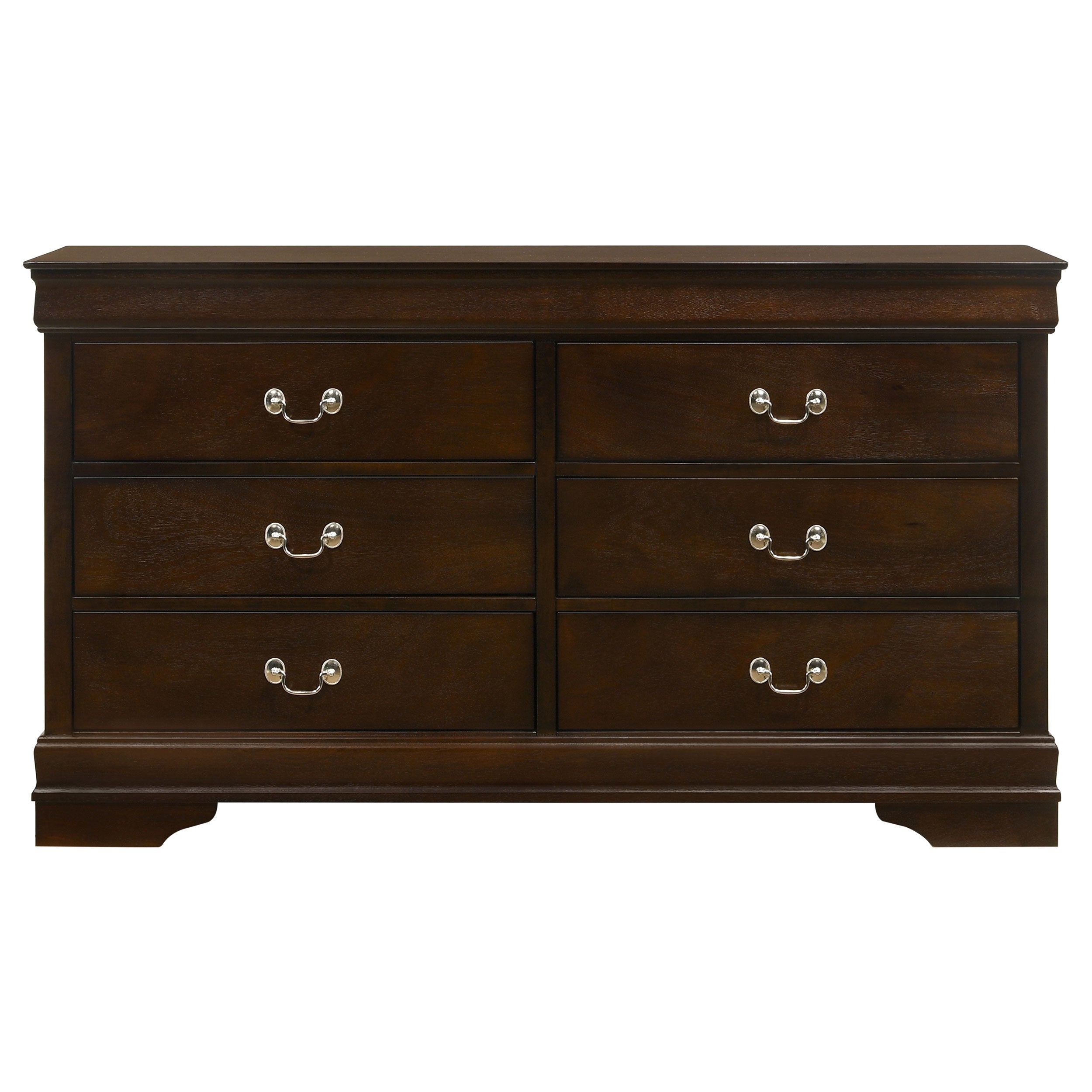 Louis Philippe 6-drawer Dresser and Mirror White
