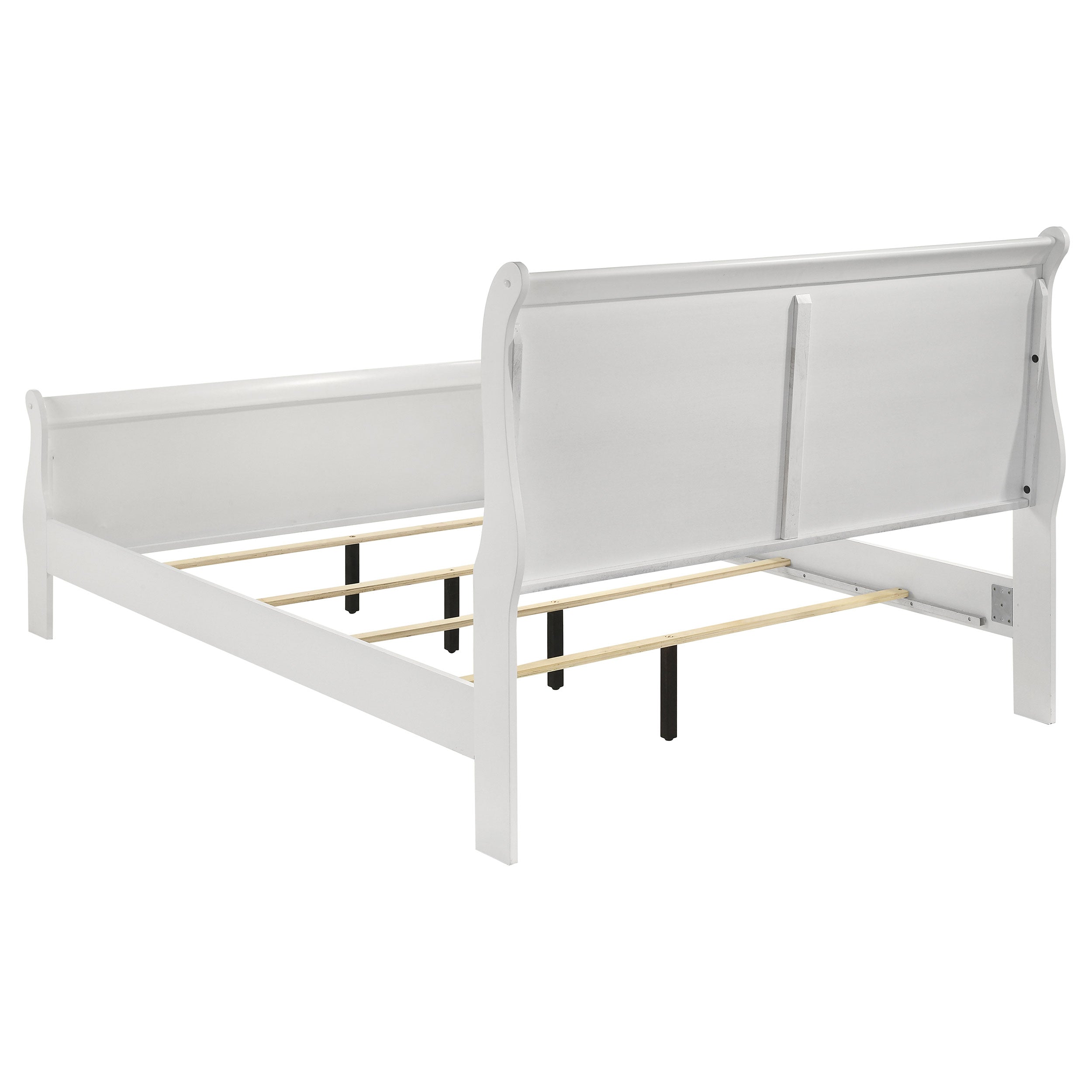 Louis Philippe 47-inch Sleigh Panel Bed White