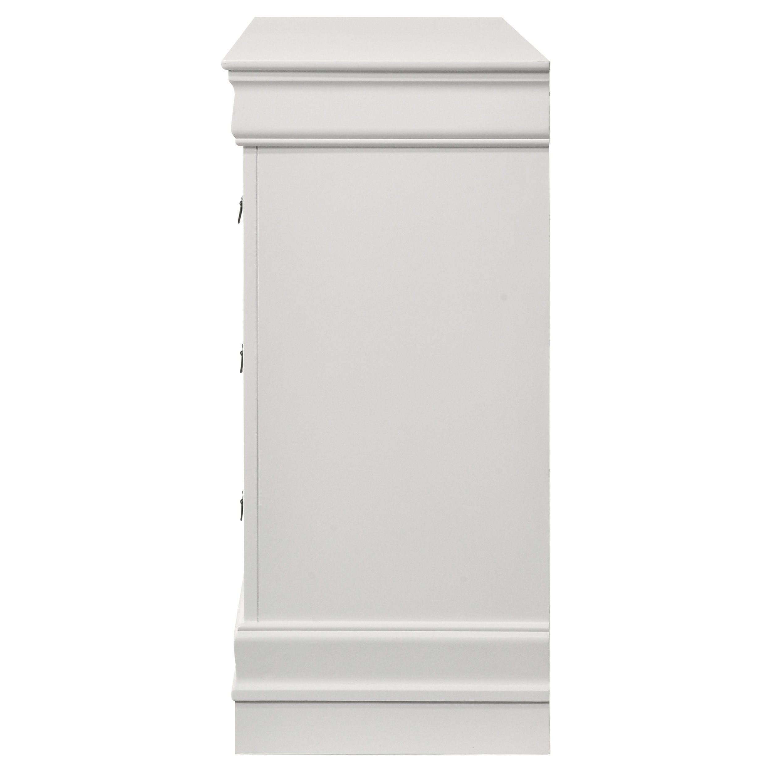 Louis Philippe 6-drawer Dresser and Mirror White