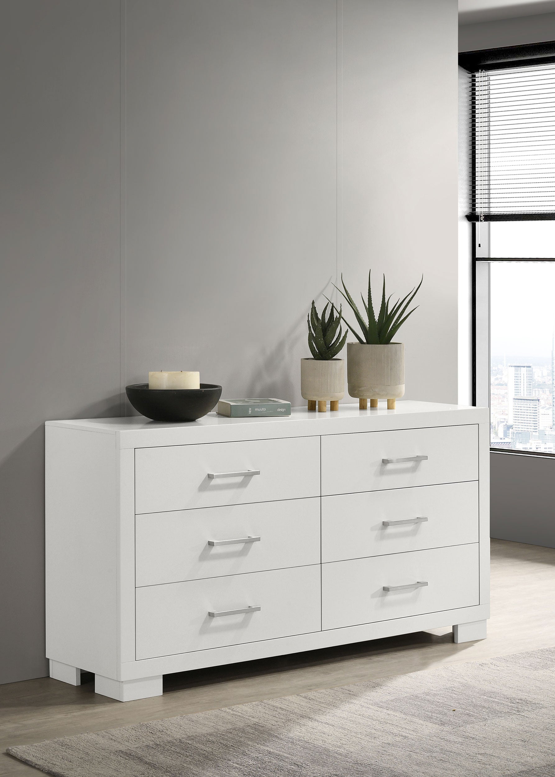 Jessica 6-drawer Dresser Cappuccino