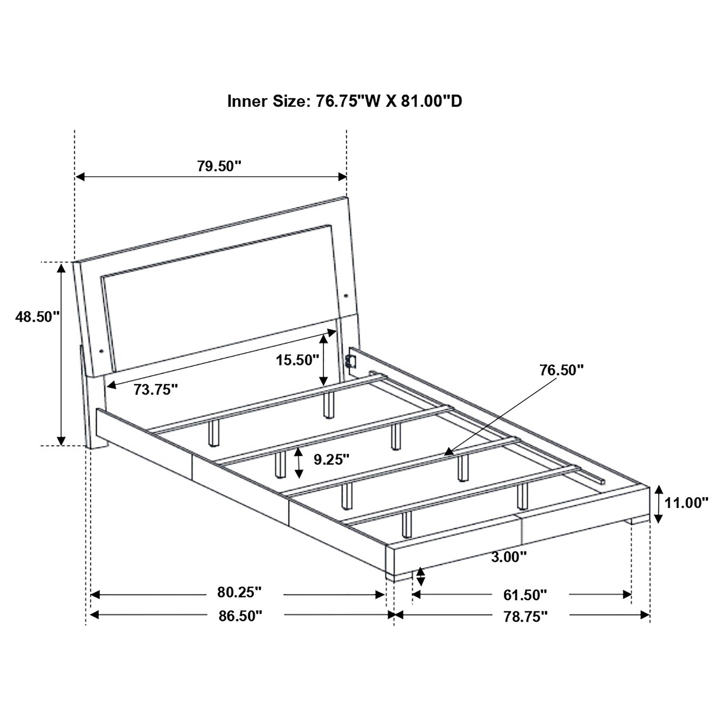 Felicity Wood California King LED Panel Bed White High Gloss