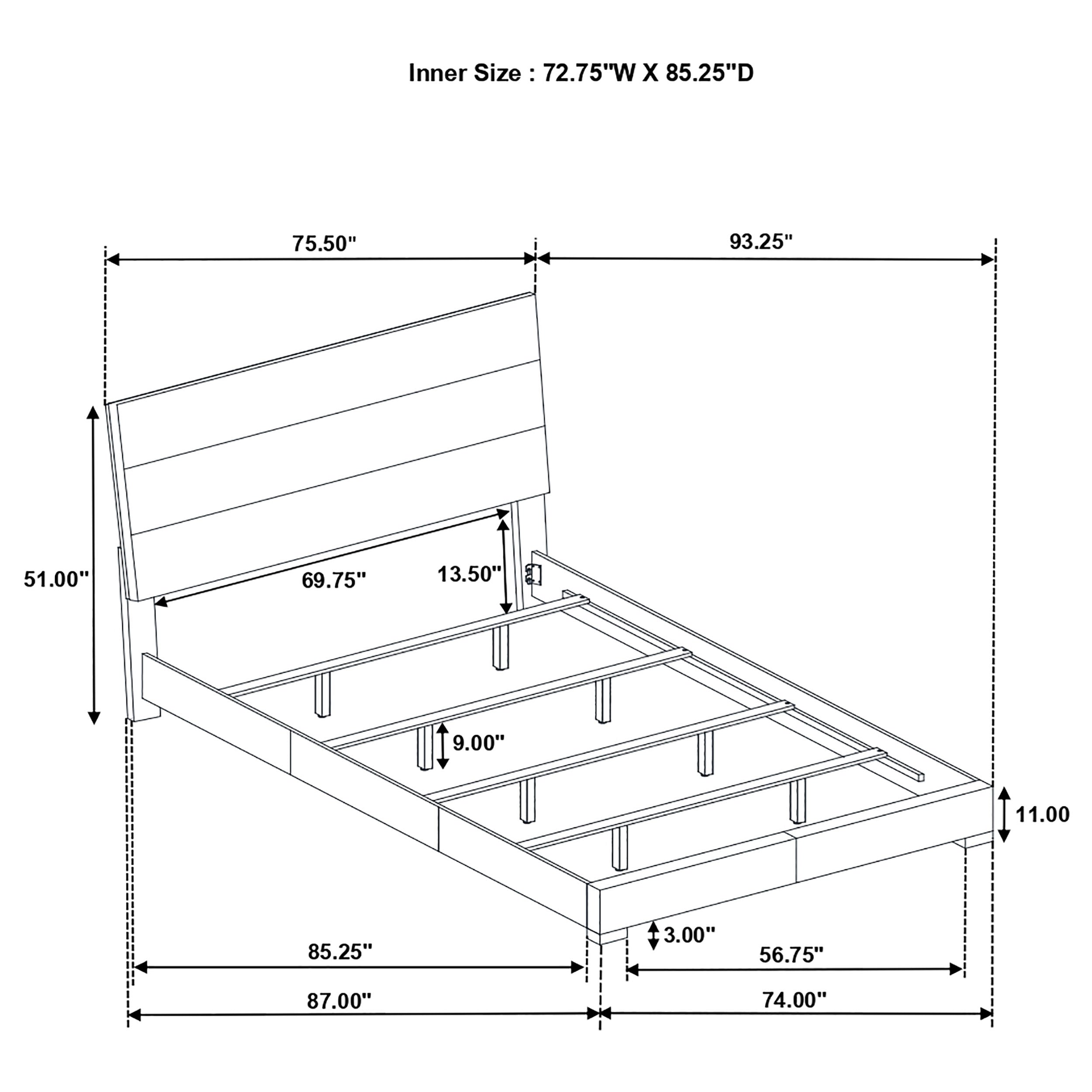 Felicity Wood California King Panel Bed White High Gloss