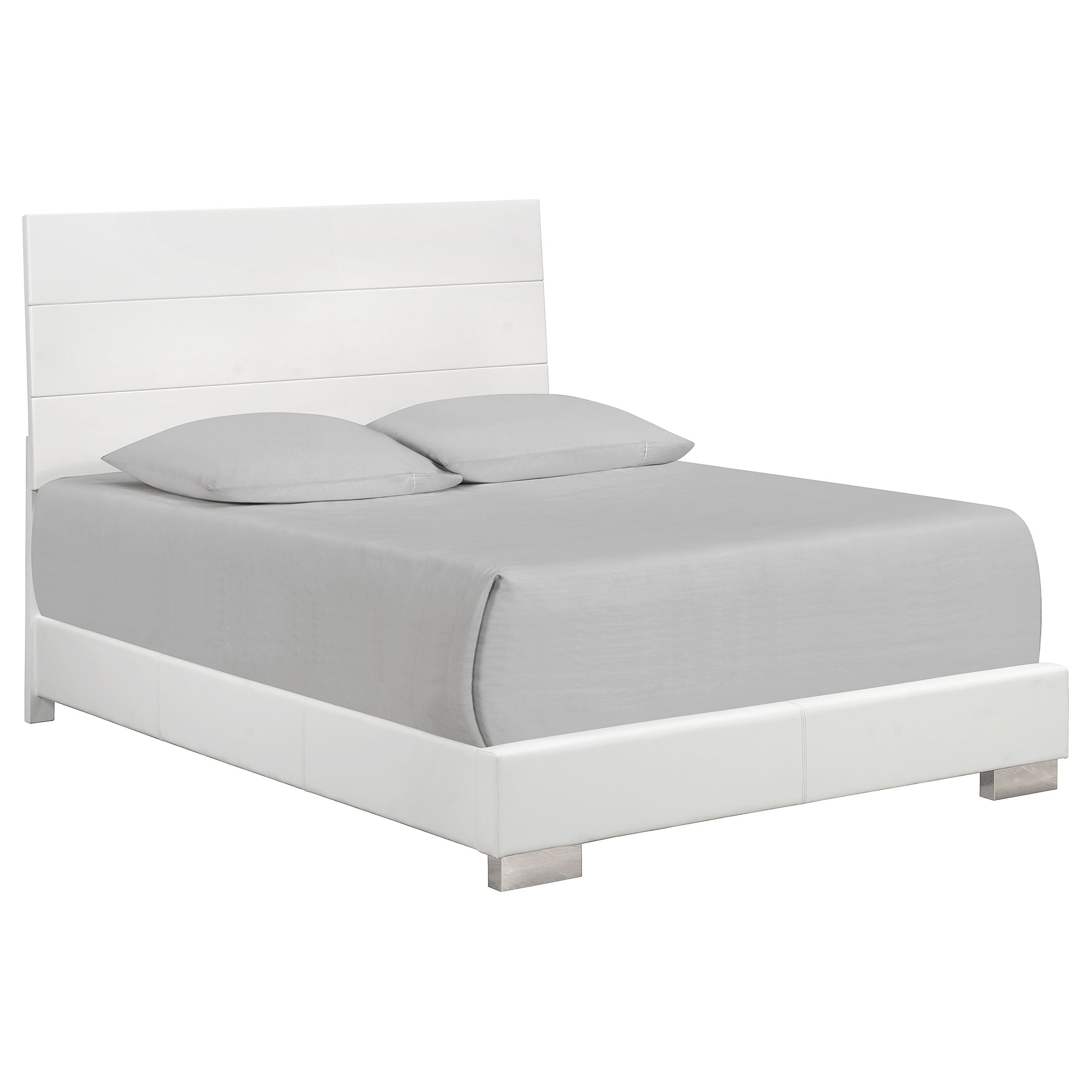 Felicity Wood Panel Bed White High Gloss