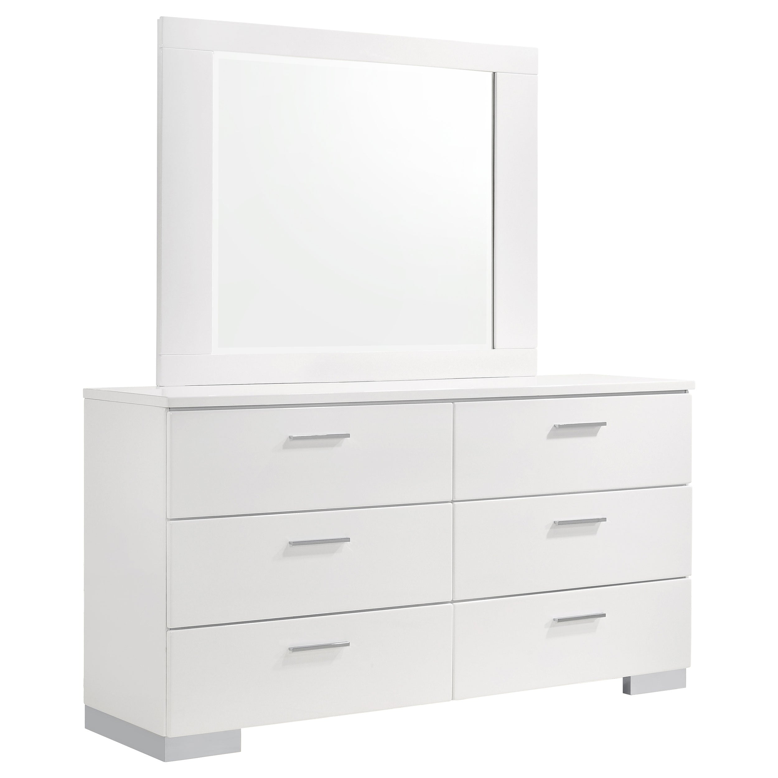 Felicity 6-drawer Dresser White High Gloss