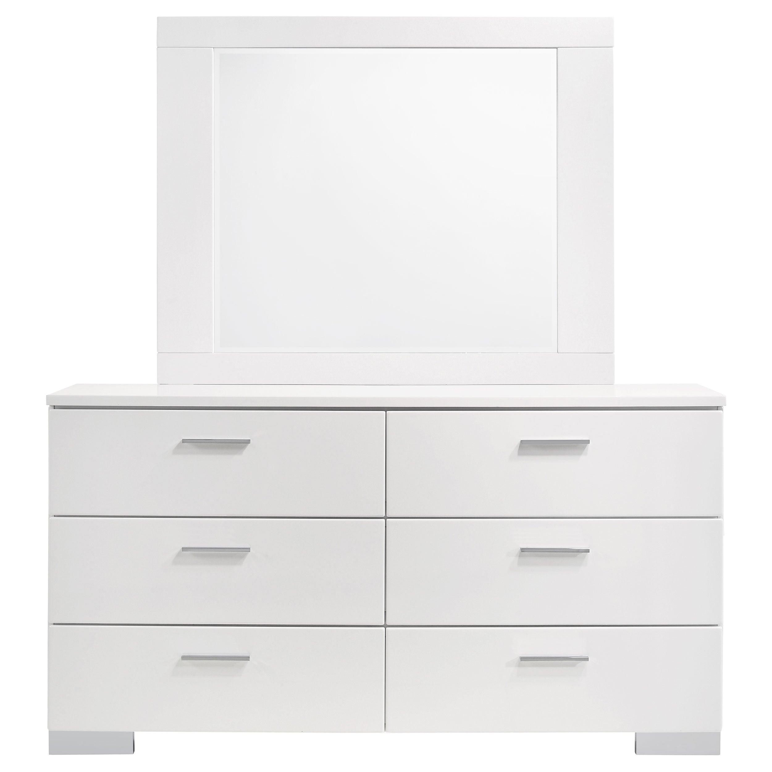 Felicity 6-drawer Dresser White High Gloss