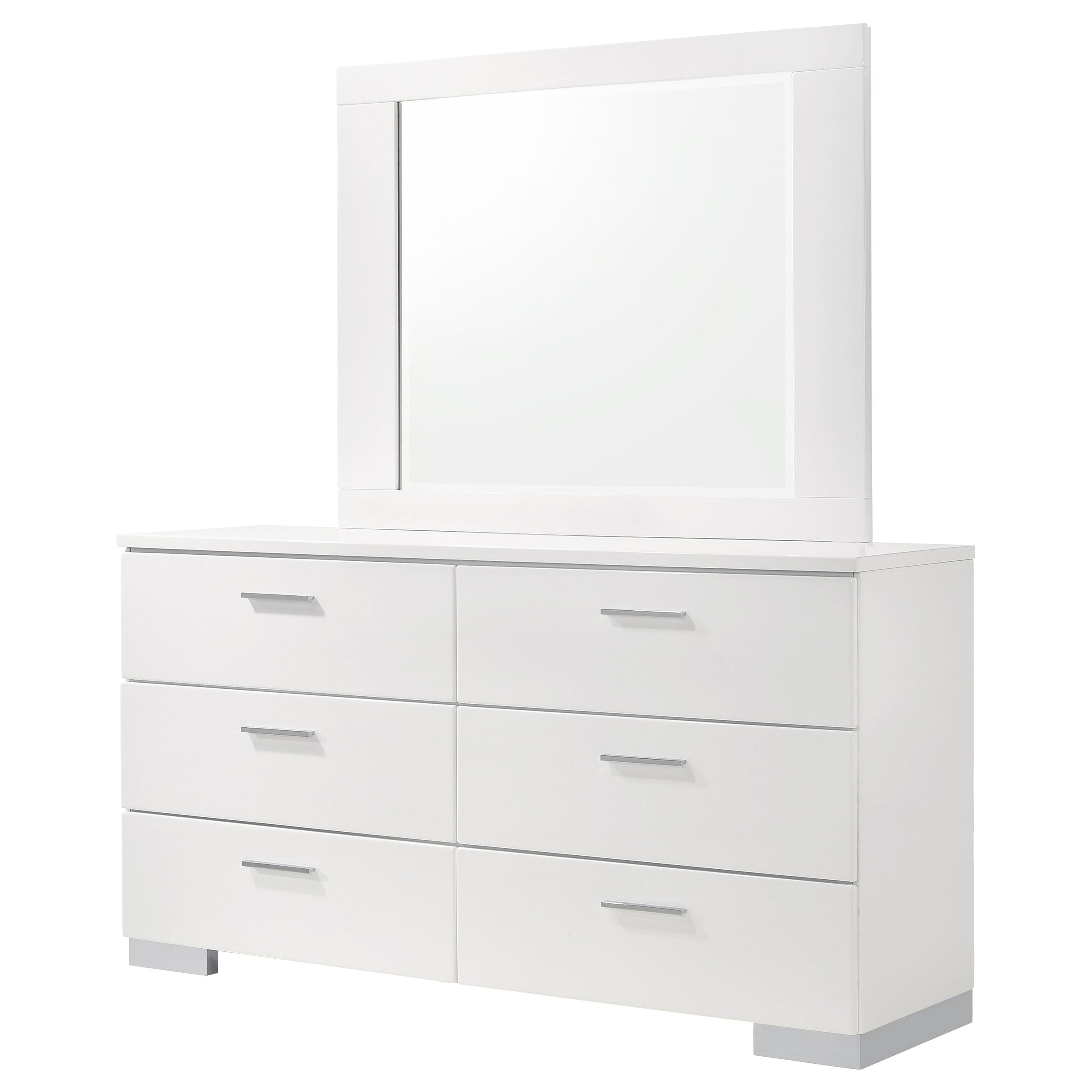 Felicity 6-drawer Dresser White High Gloss