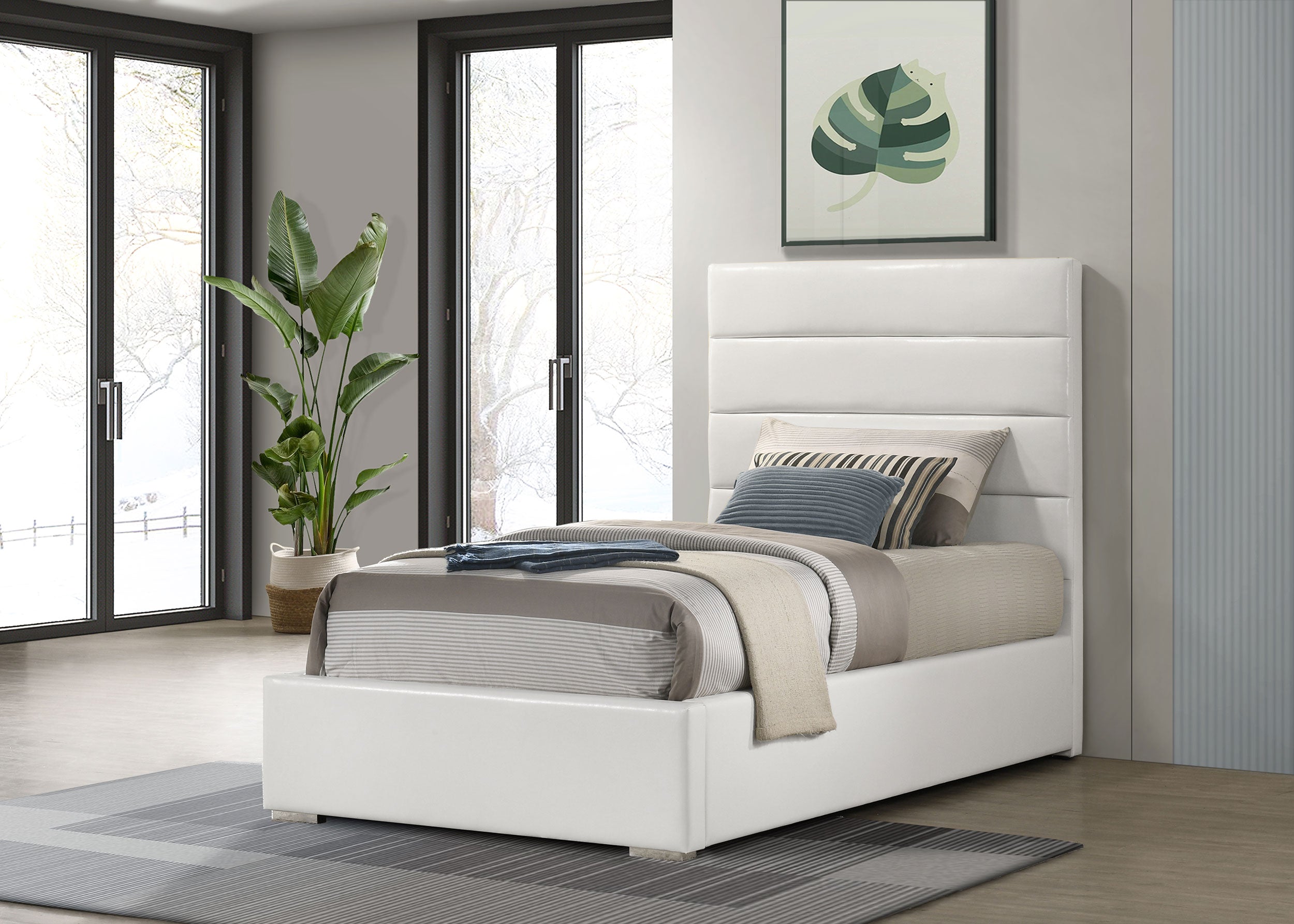 Felicity 53-inch Upholstered Bed White