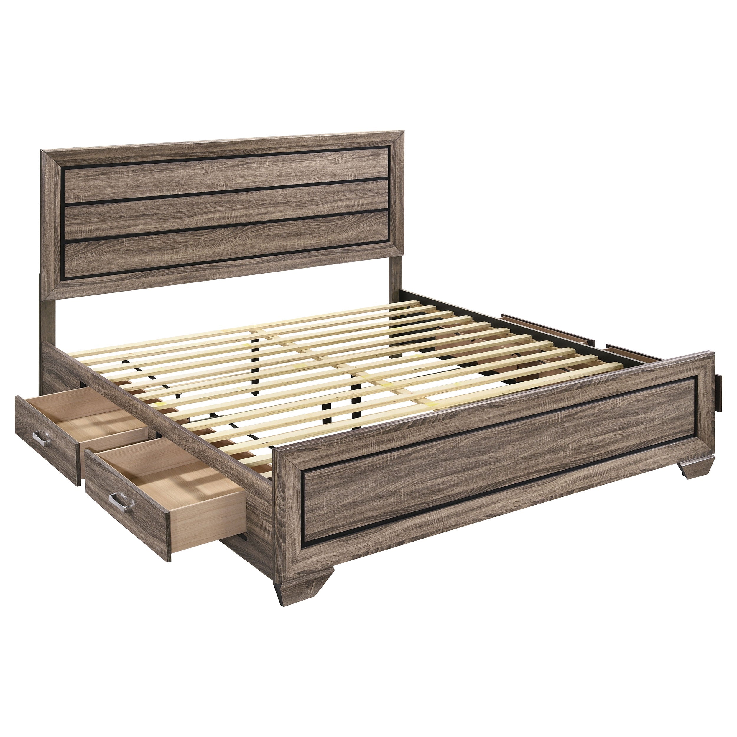 Kauffman Wood California King Panel Bed Dark Cocoa