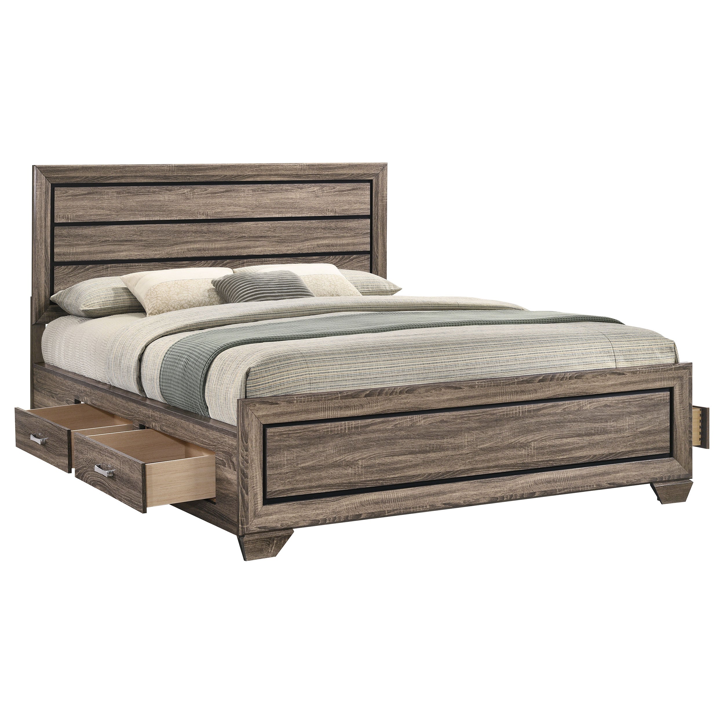 Kauffman Wood California King Panel Bed Dark Cocoa