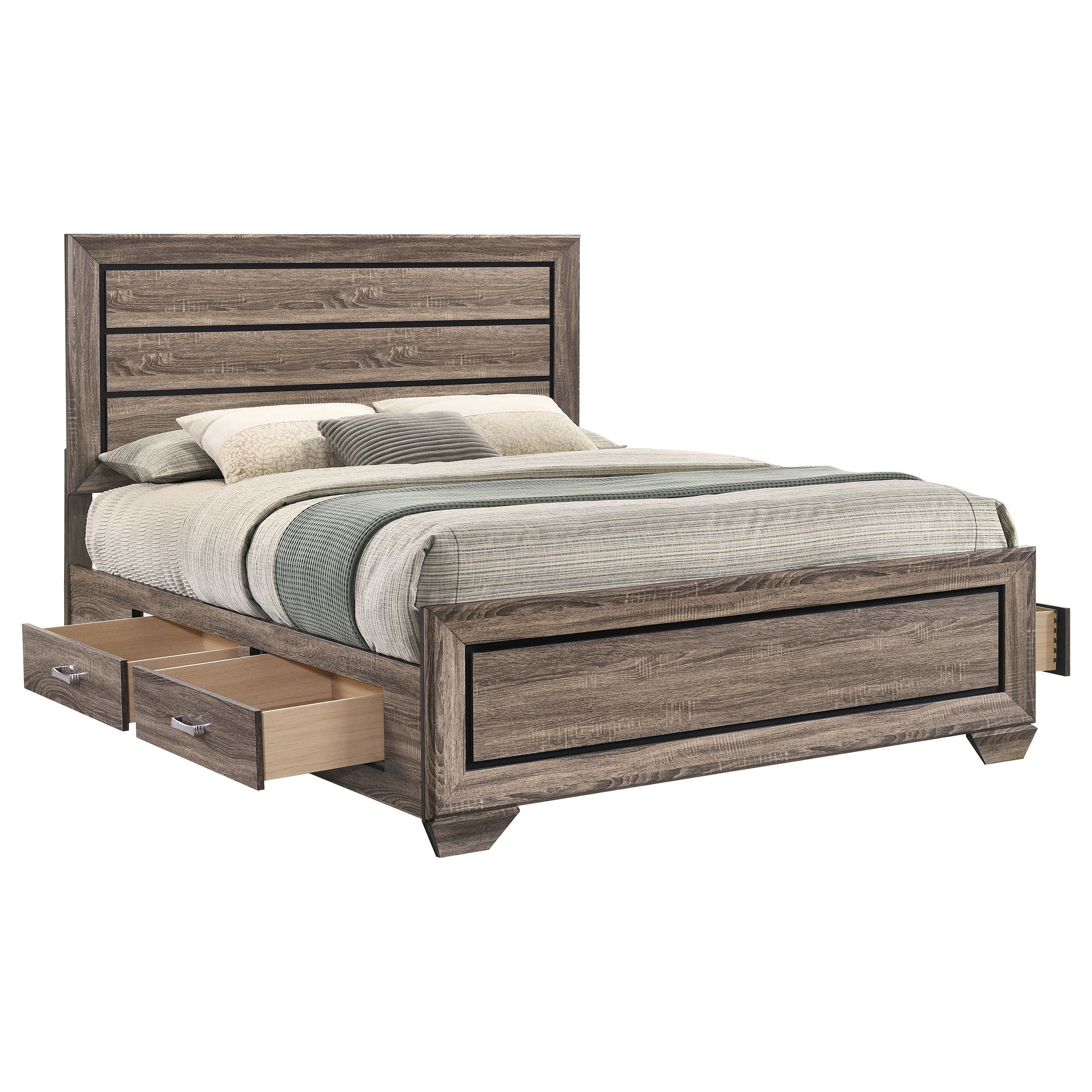 Kauffman Wood California King Panel Bed Dark Cocoa