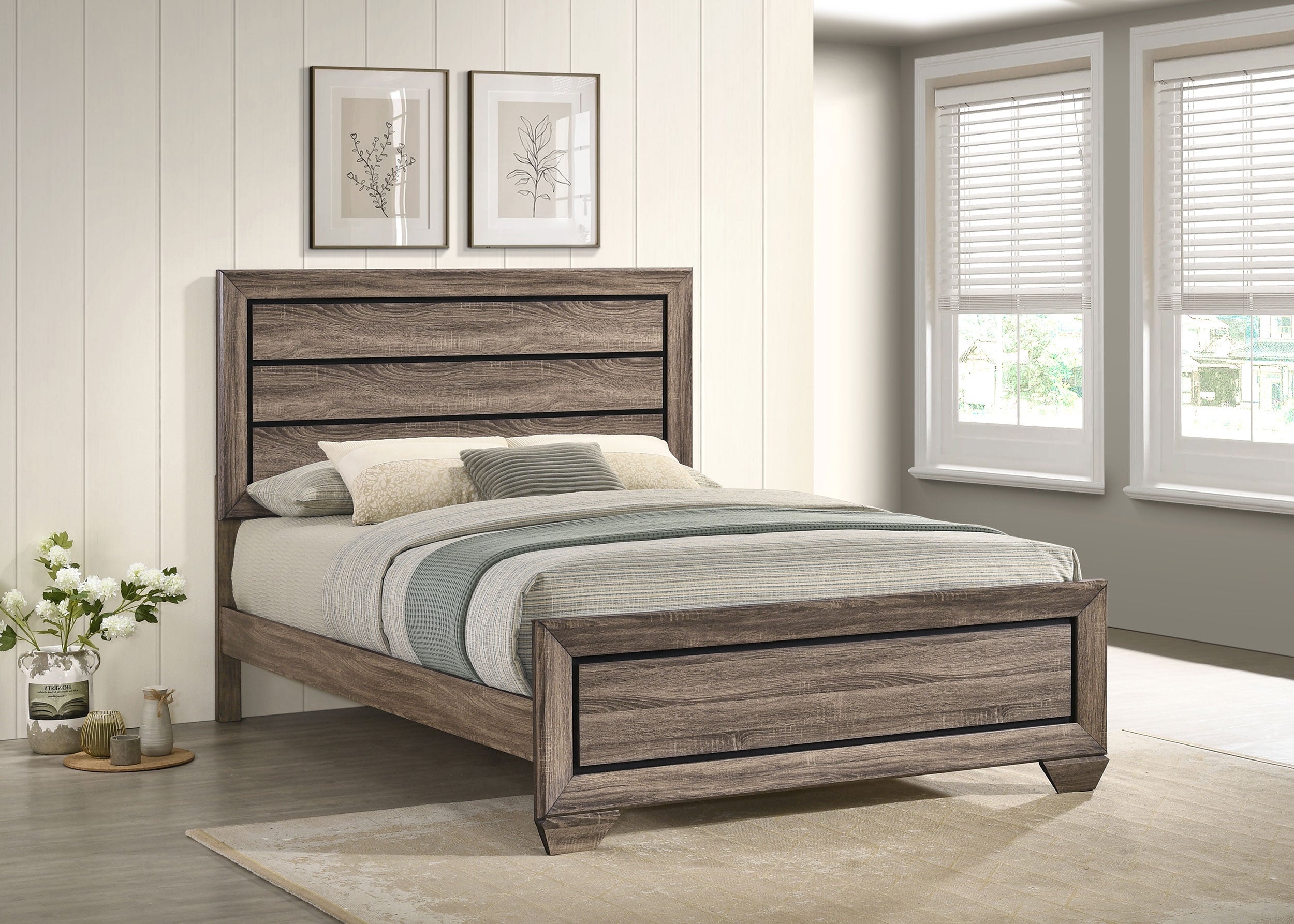 Kauffman Wood California King Panel Bed Dark Cocoa