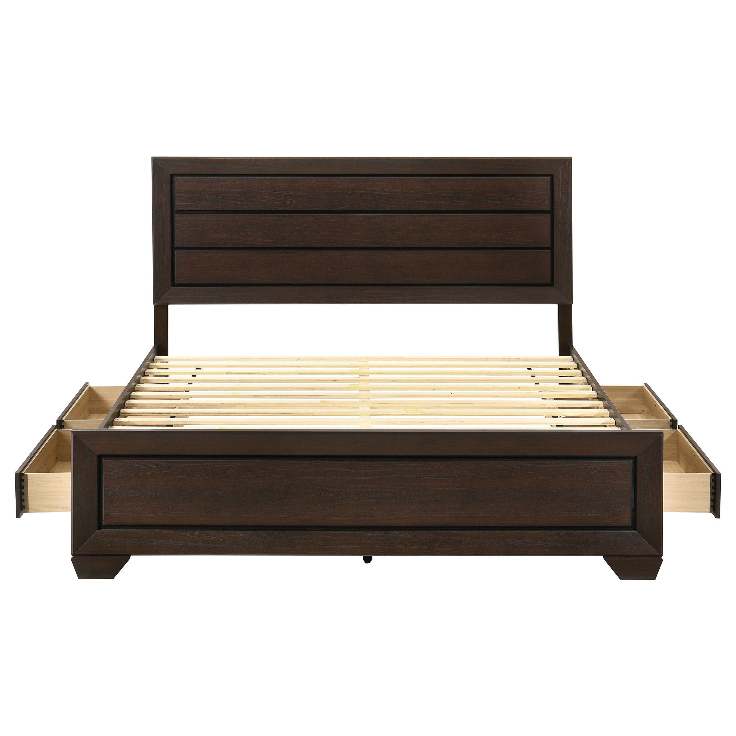 Kauffman Wood California King Panel Bed Dark Cocoa