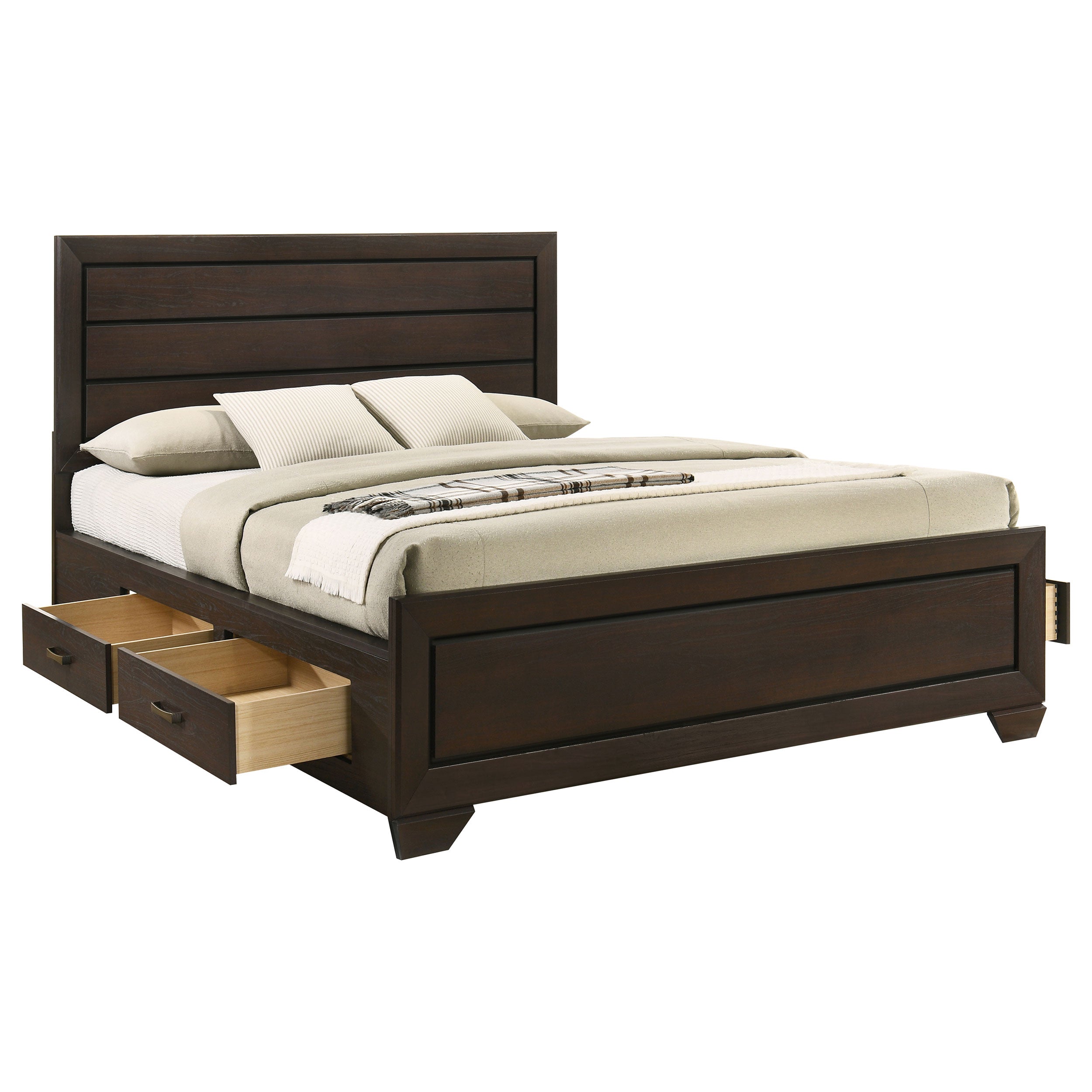 Kauffman Wood California King Panel Bed Dark Cocoa