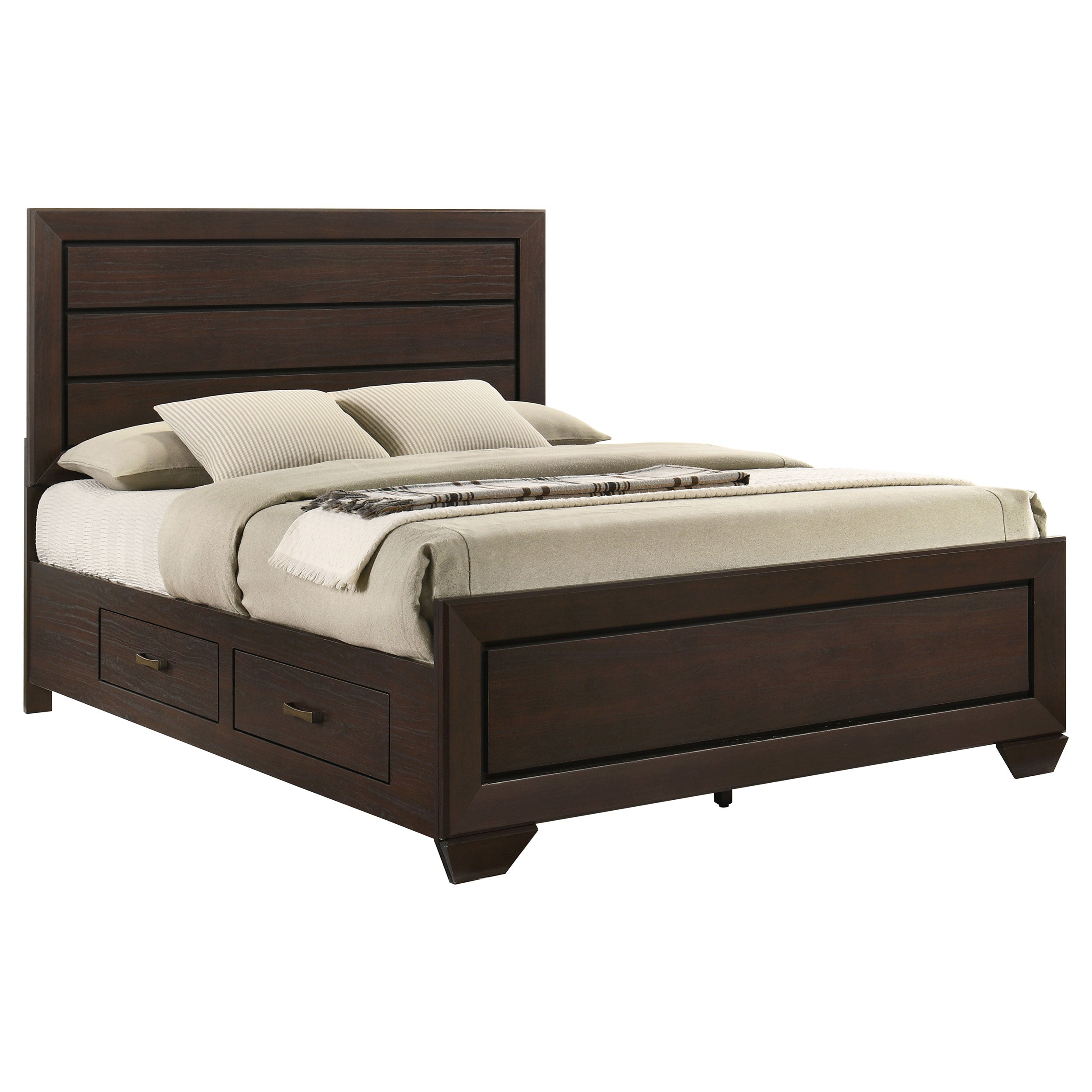 Kauffman Wood California King Panel Bed Dark Cocoa