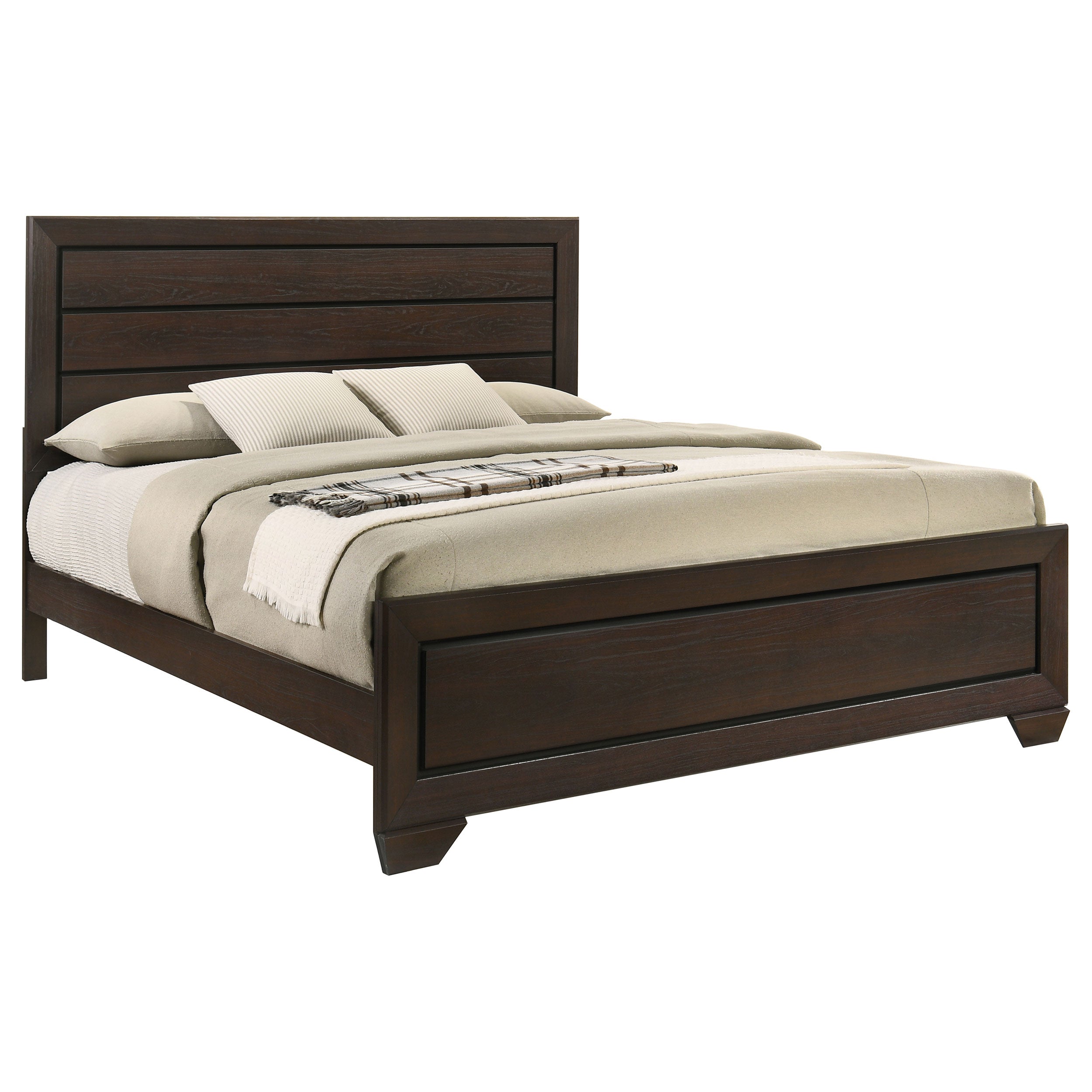 Kauffman Wood California King Panel Bed Dark Cocoa