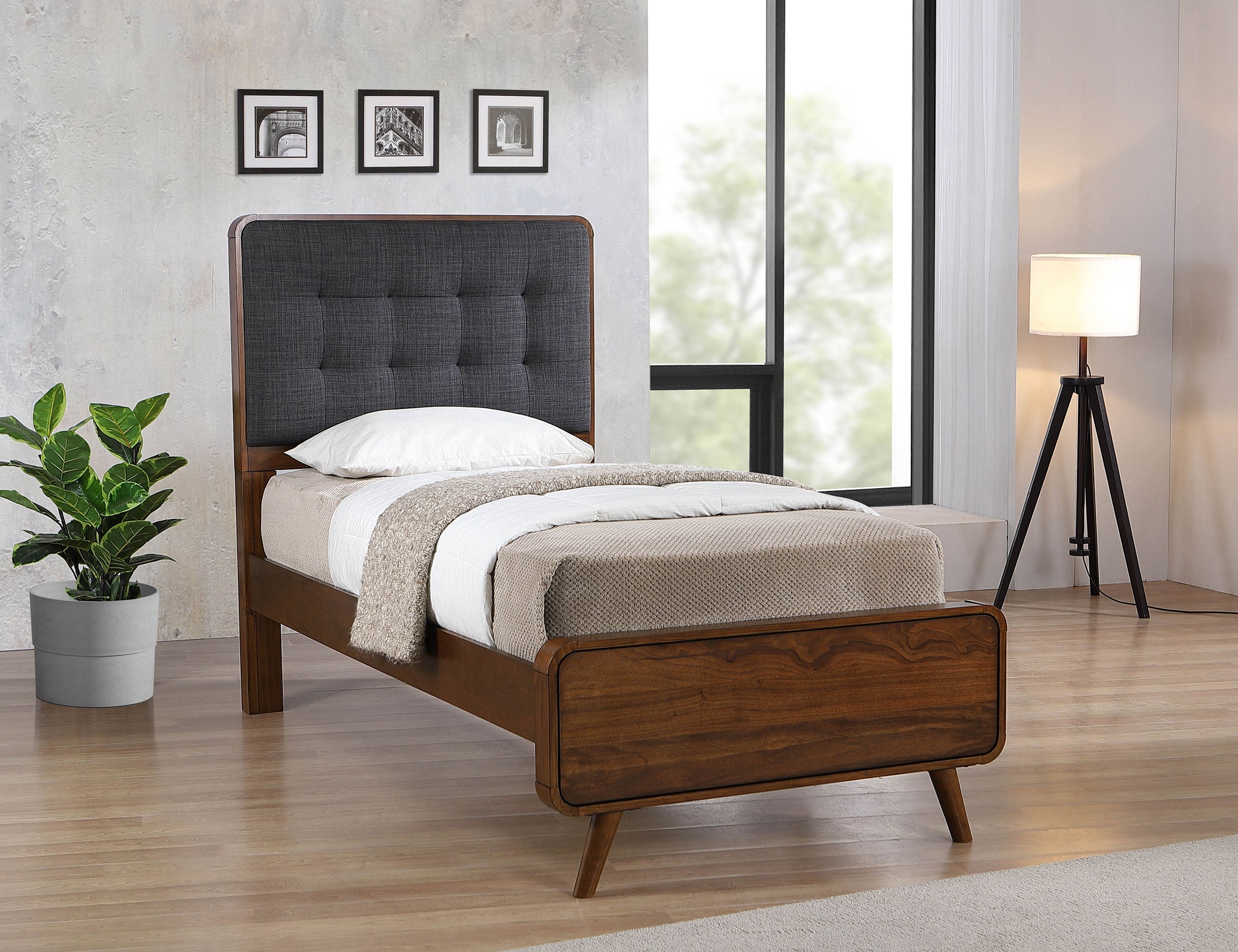 Robyn Wood California King Platform Bed Dark Walnut