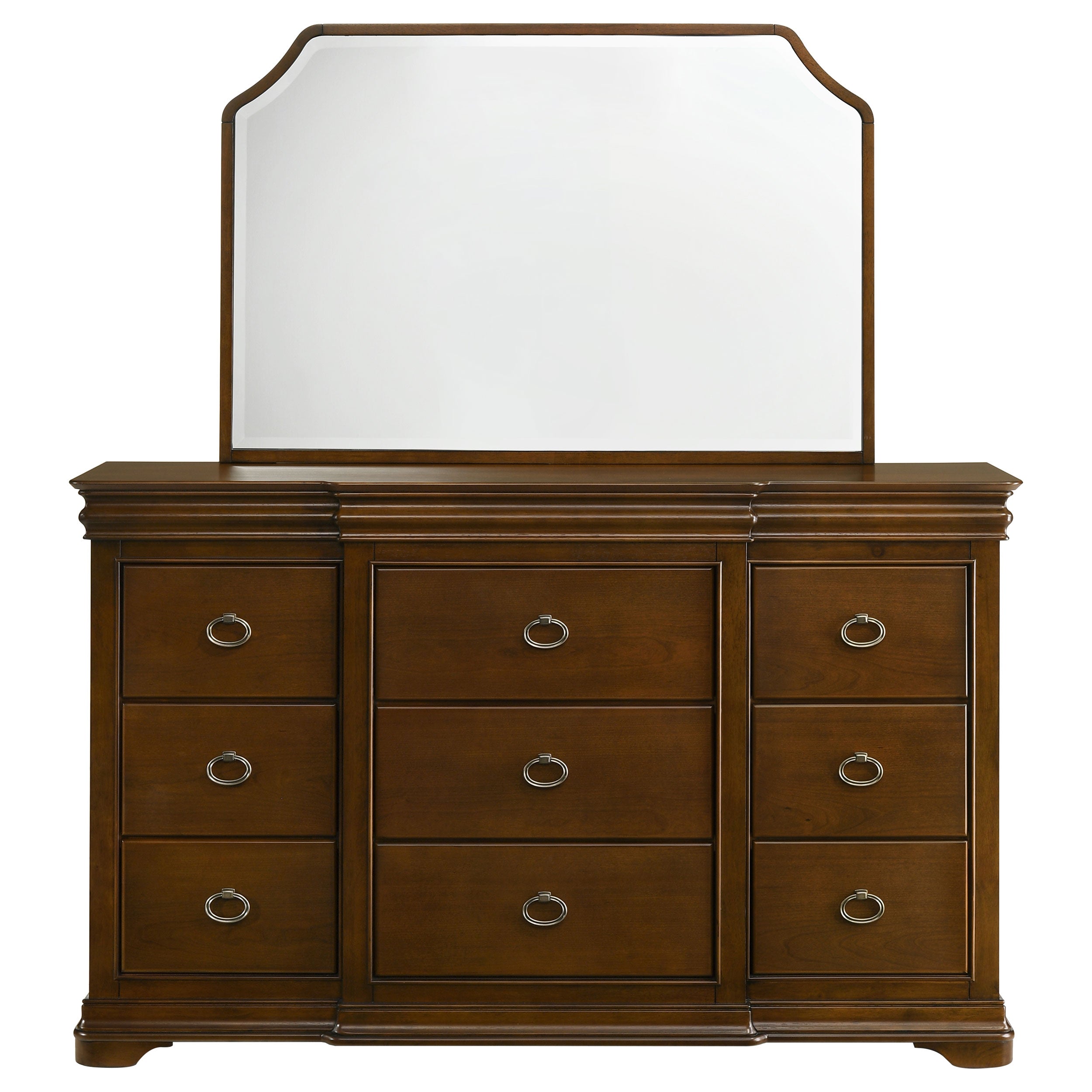 Garland 11-drawer Bedroom Dresser with Mirror Brown Cherry