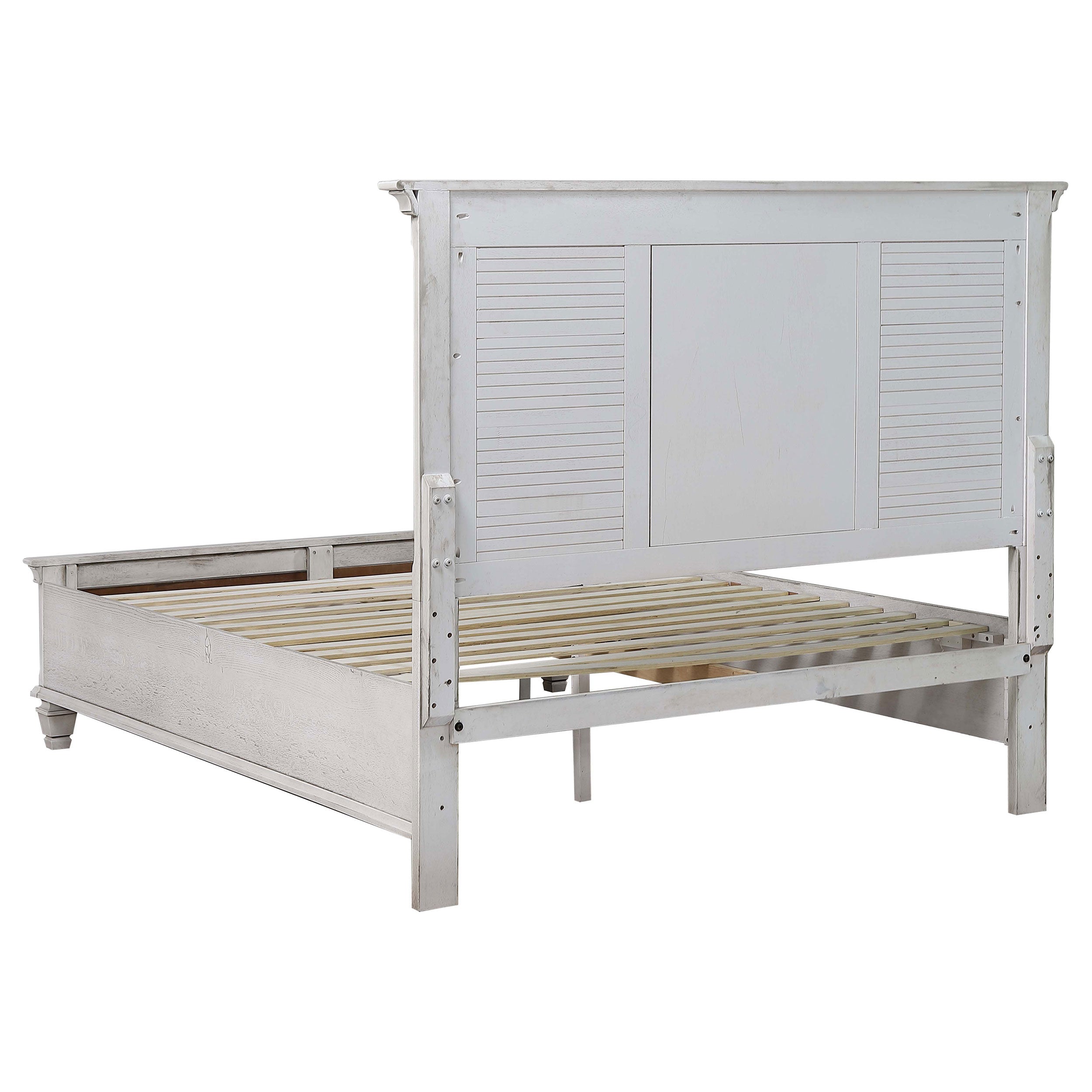 Franco Wood Panel Bed Distressed White