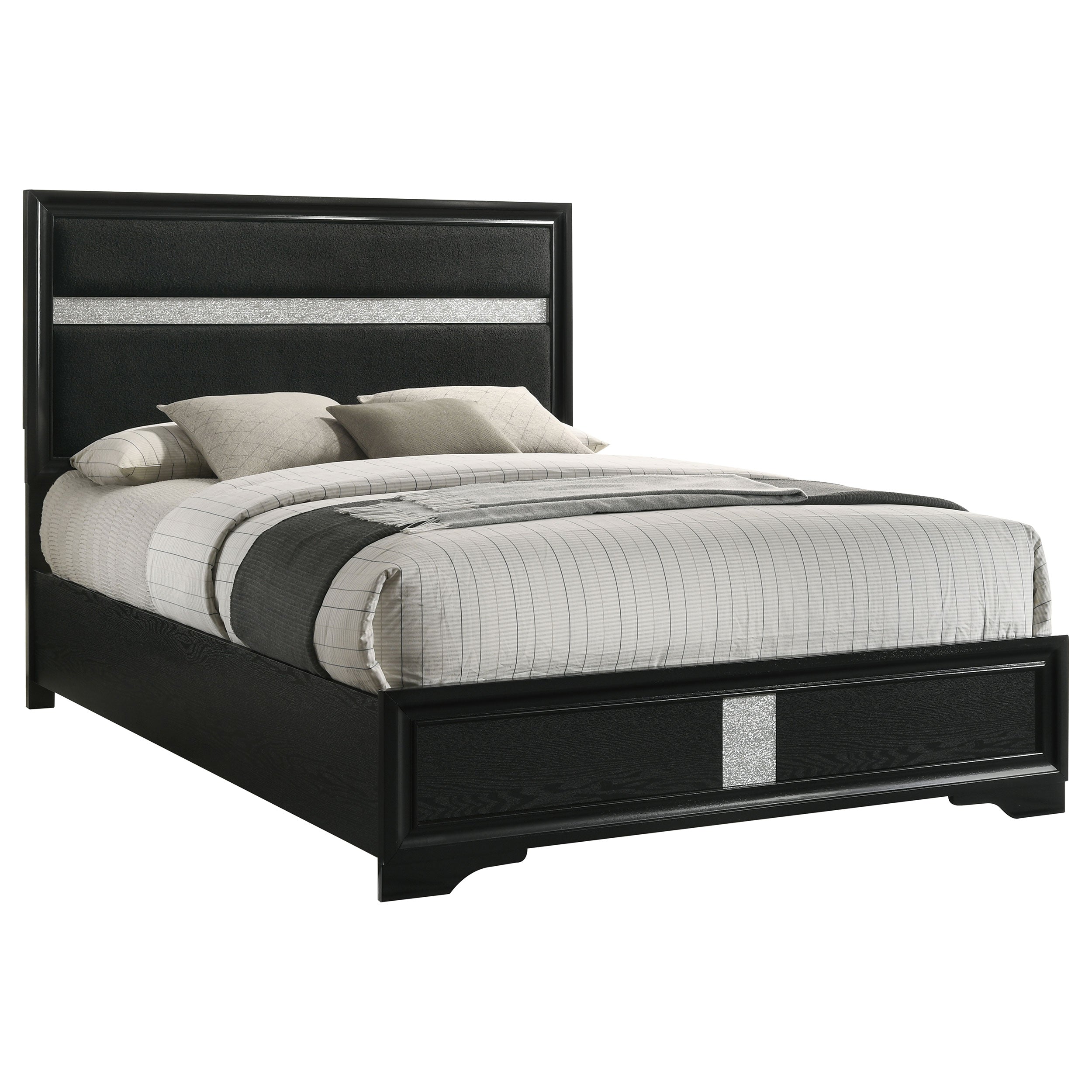 Miranda 51-inch Wood California King Storage Panel Bed Black