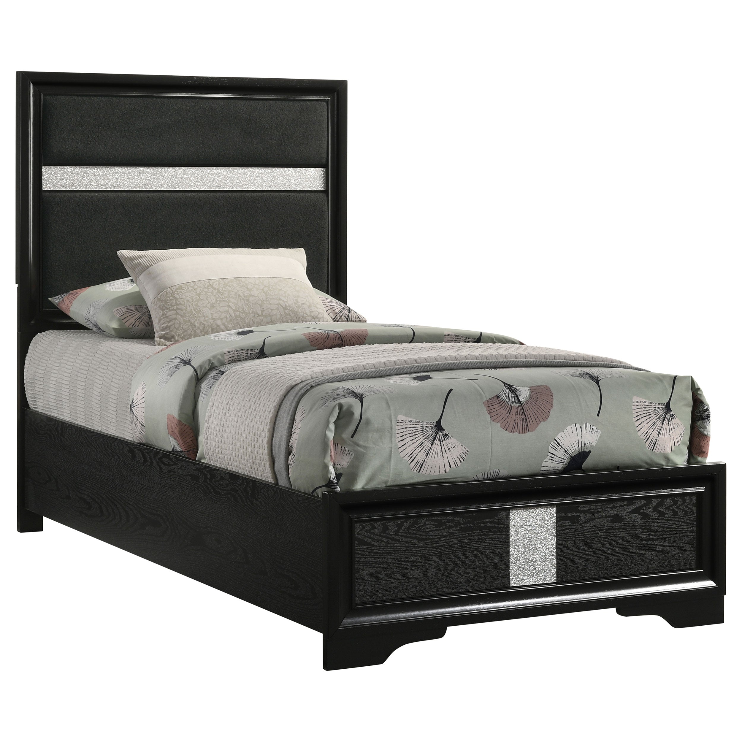 Miranda 51-inch Wood California King Storage Panel Bed Black