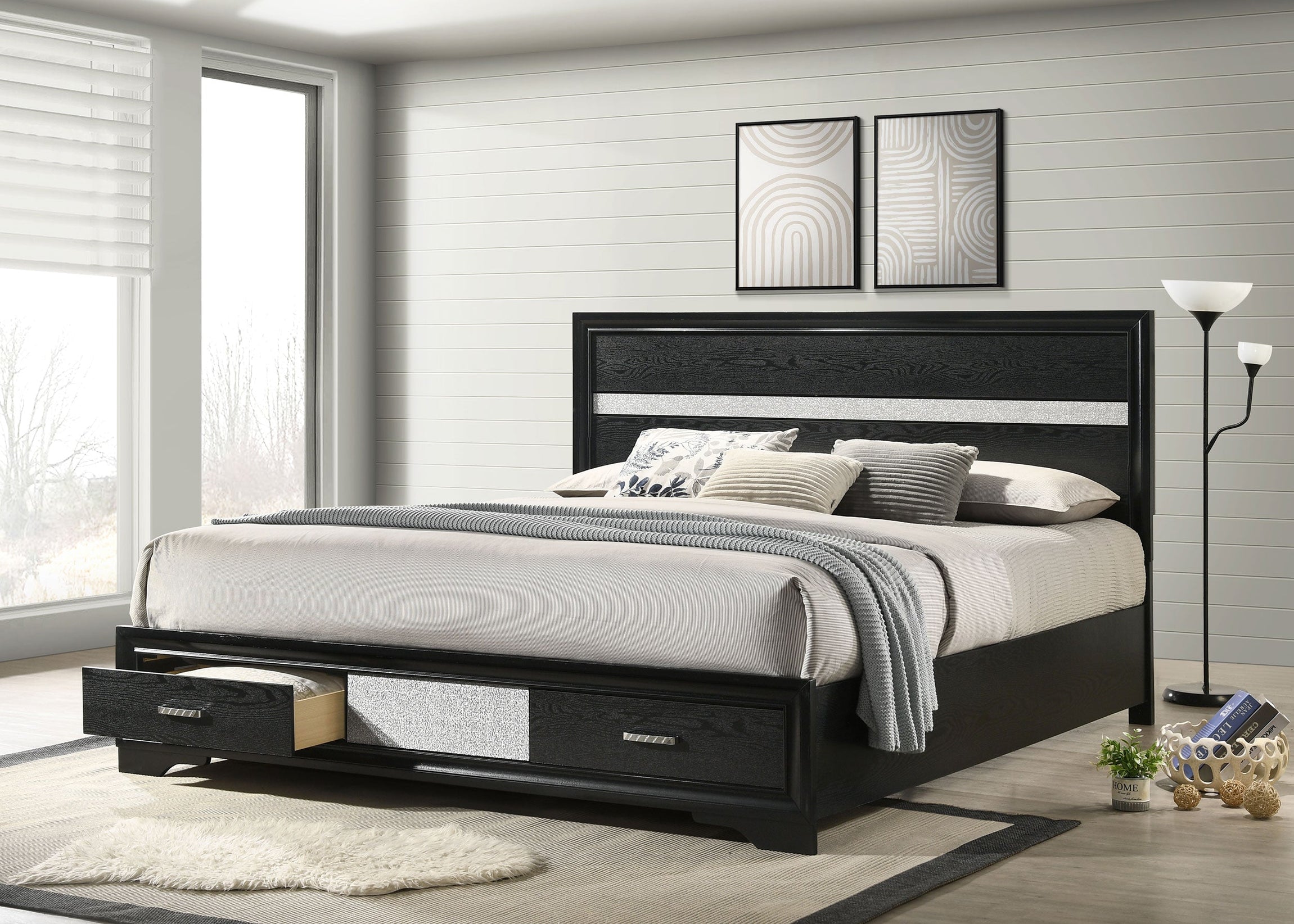Miranda 2-drawer Storage Bed Black