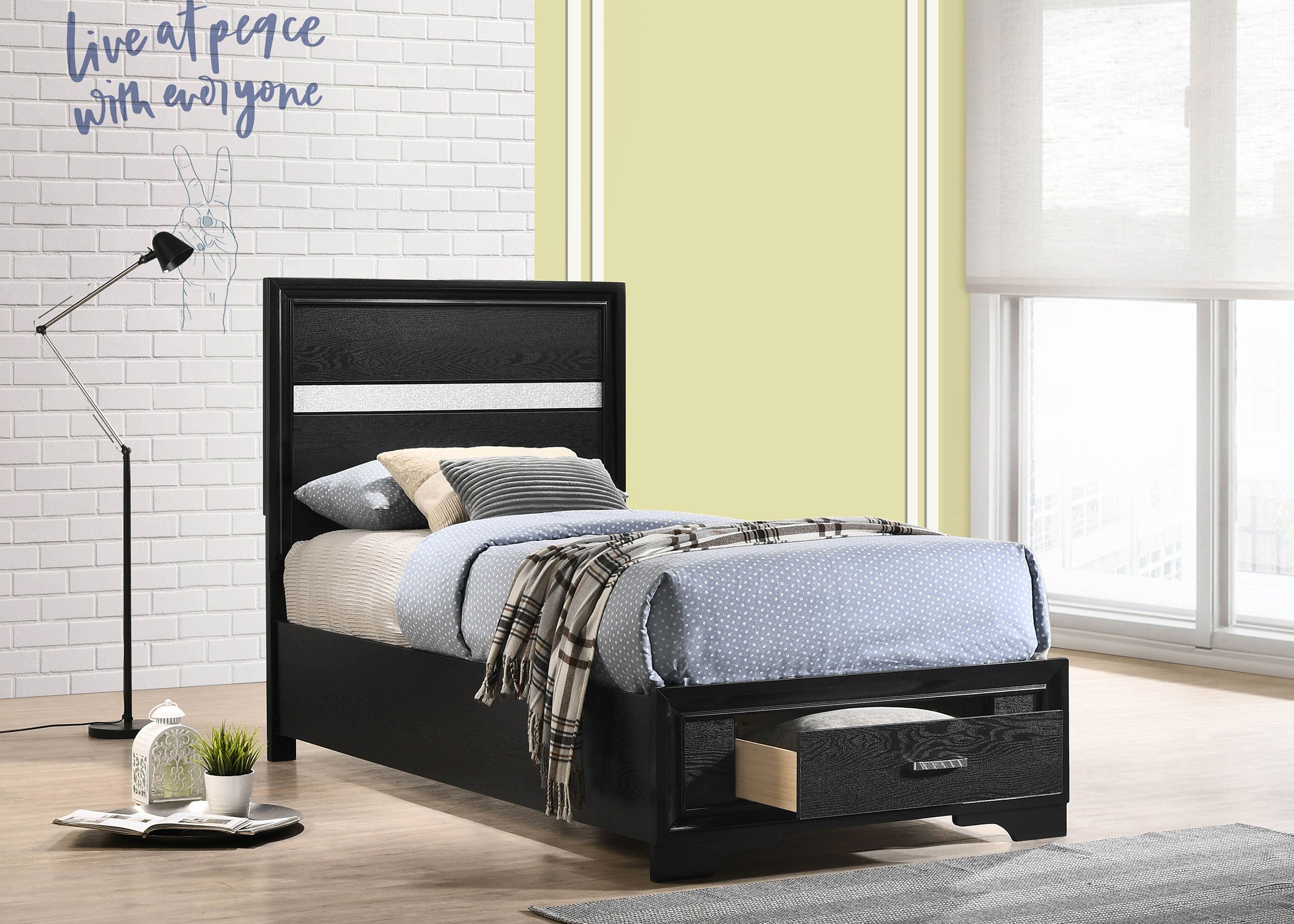 Miranda 2-drawer Storage Bed Black