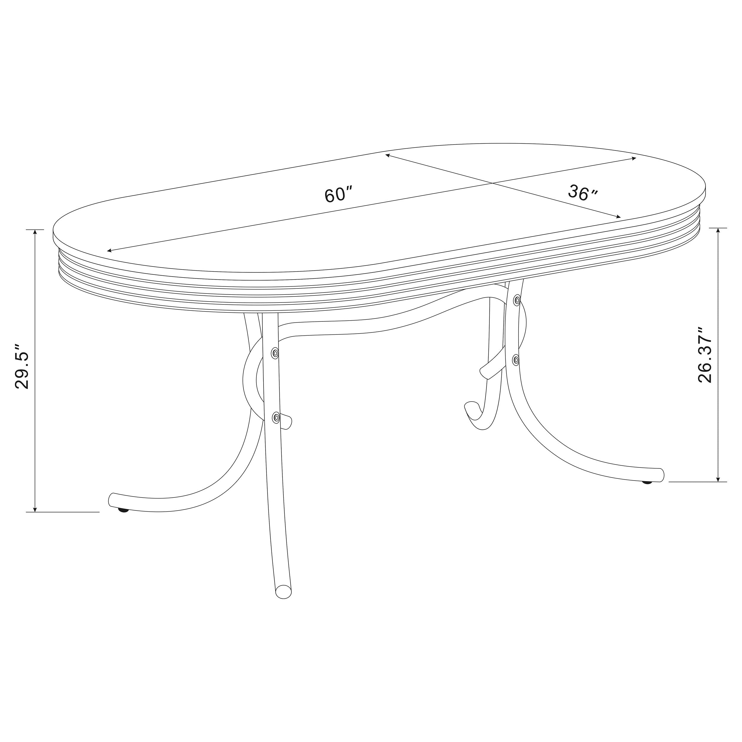 Retro Oval 60-inch Wood Top Dining Table White and Chrome