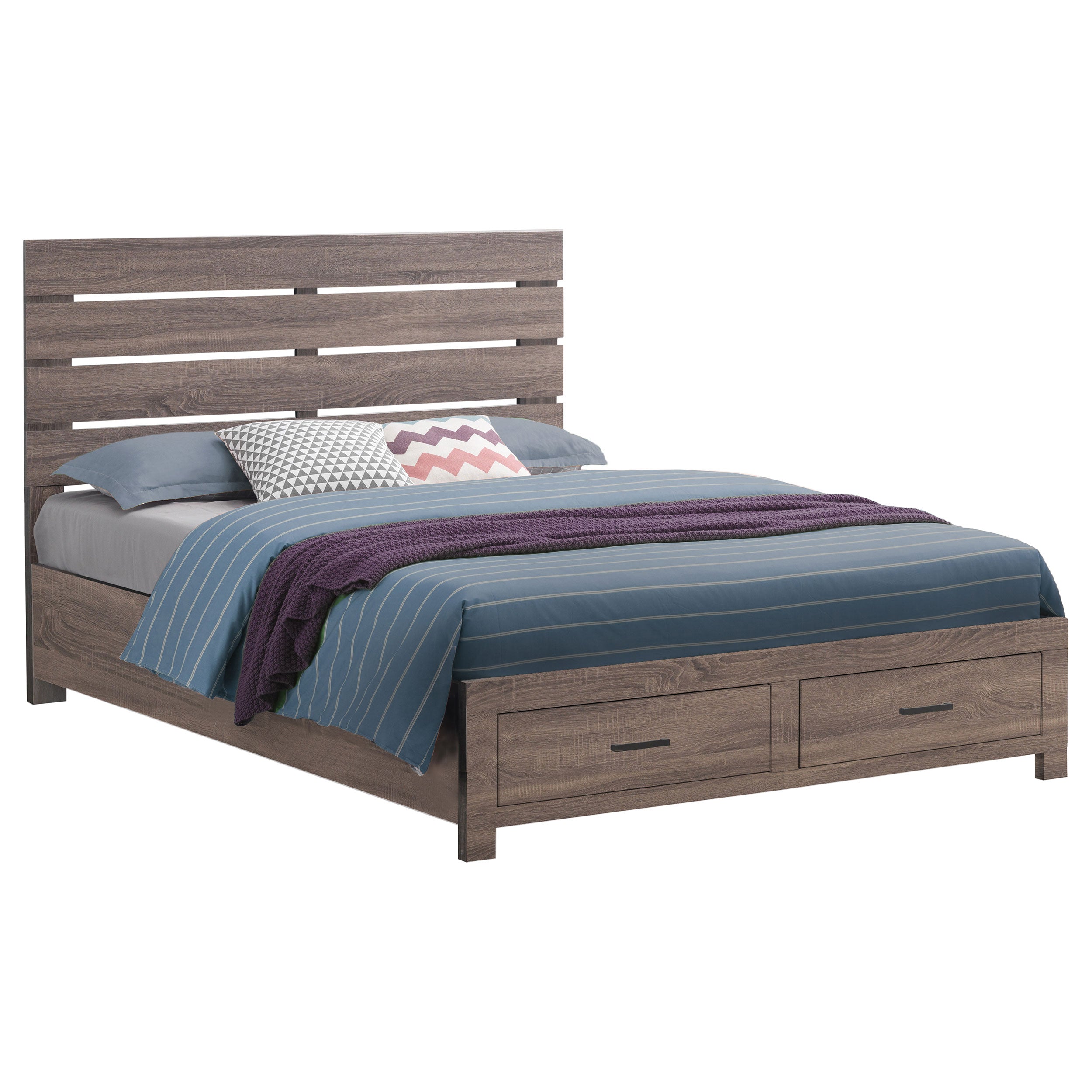 Brantford Wood  Panel Bed Barrel Oak