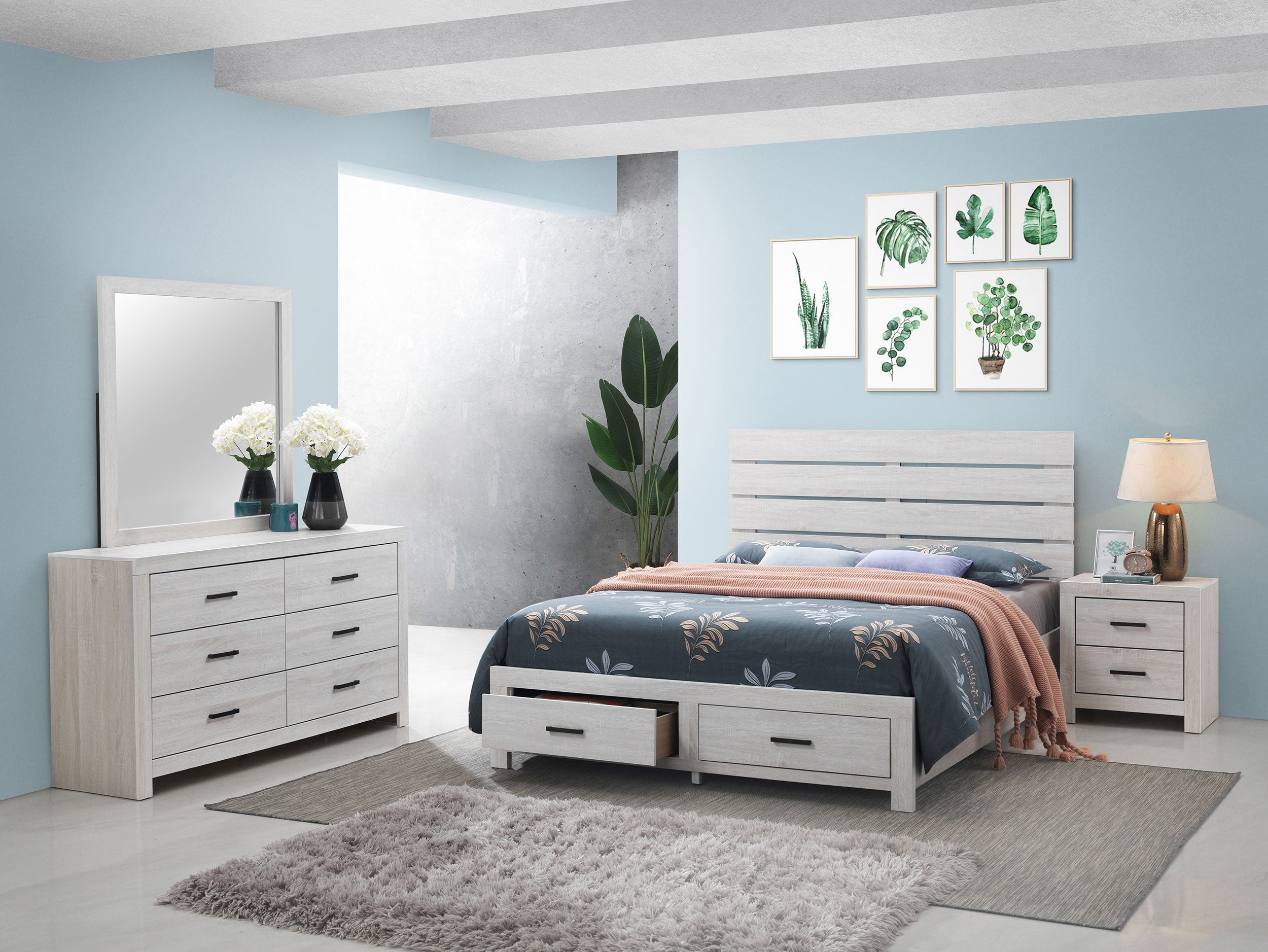 Brantford Storage Bedroom Set Coastal White