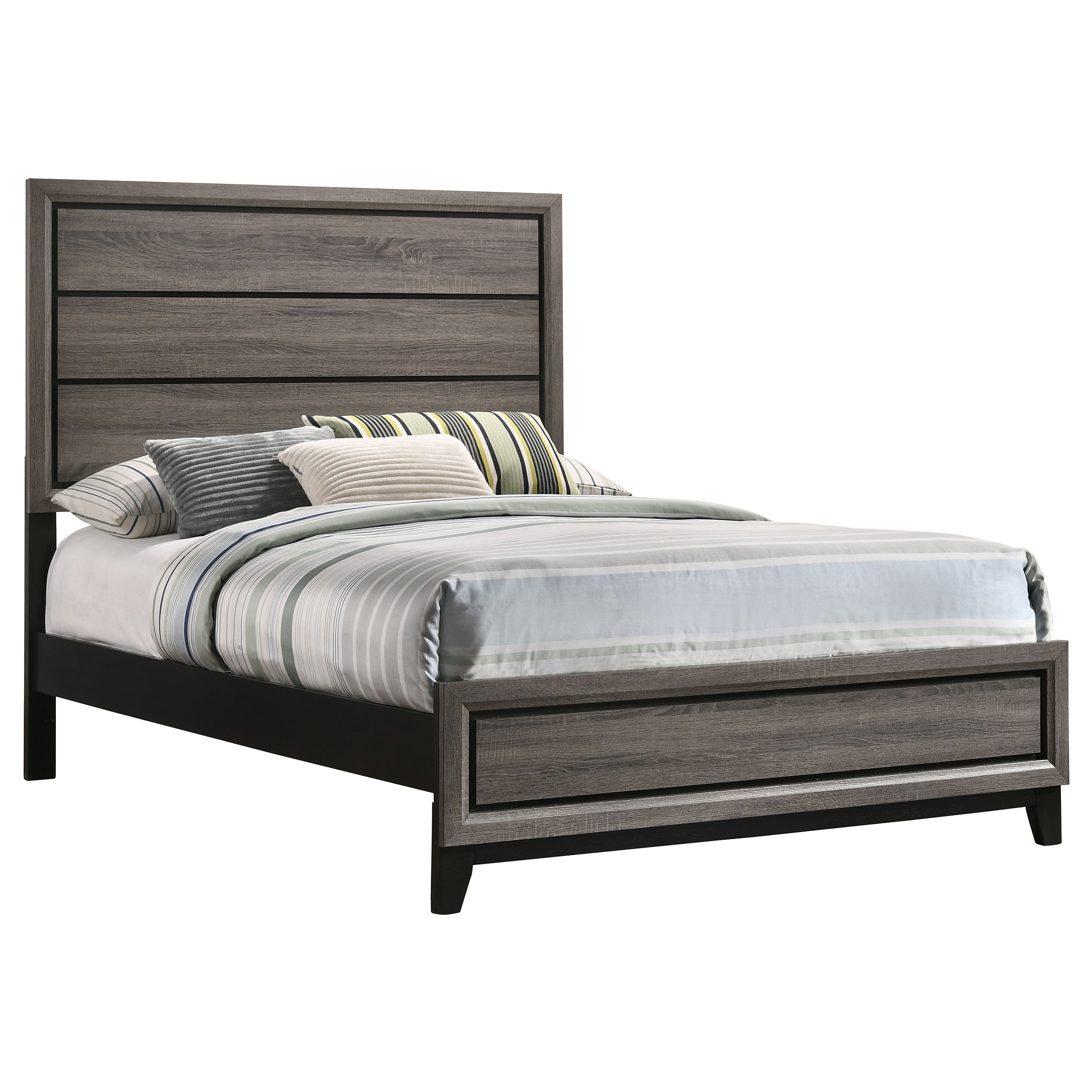 Watson Wood California King Panel Bed Grey Oak