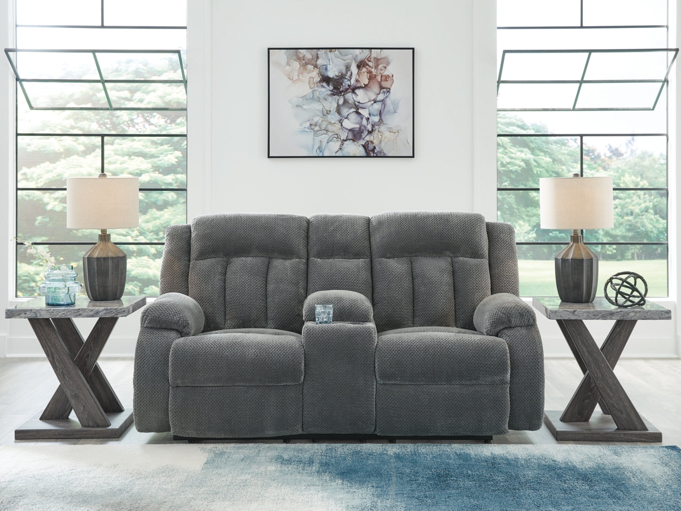 Greely Bend DBL Reclining Power Loveseat w/Console