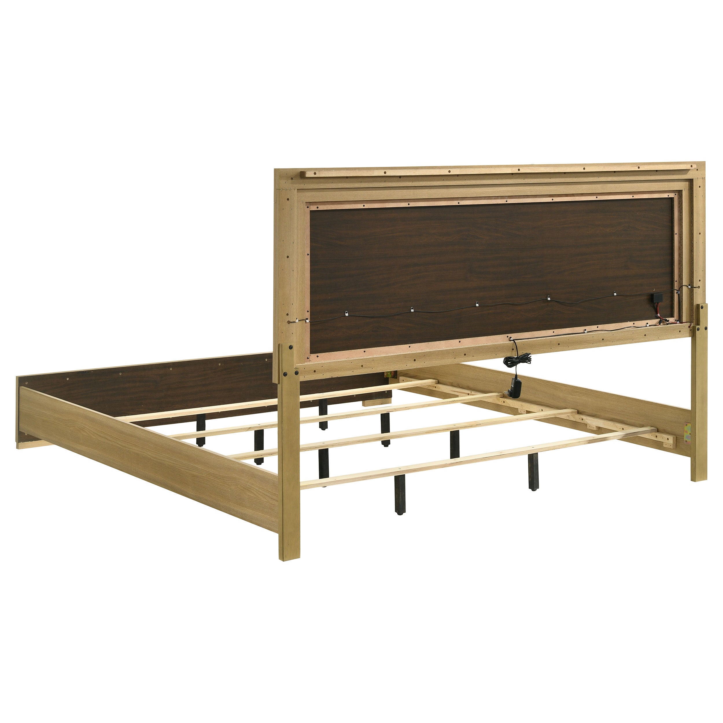 Hyland Panel Bed LED Headboard Natural
