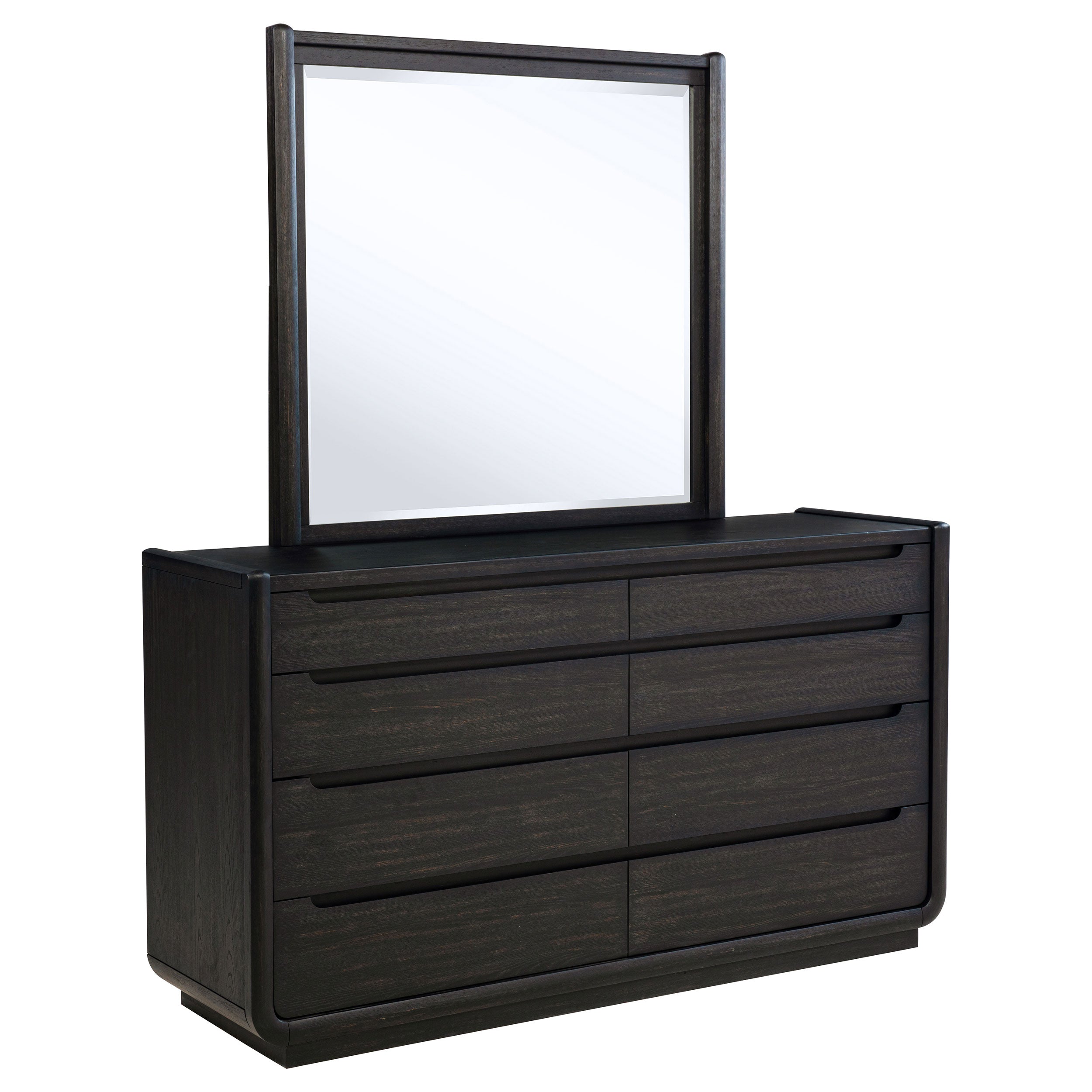 Leandro 8-drawer Bedroom Dresser with Mirror Burnished Black
