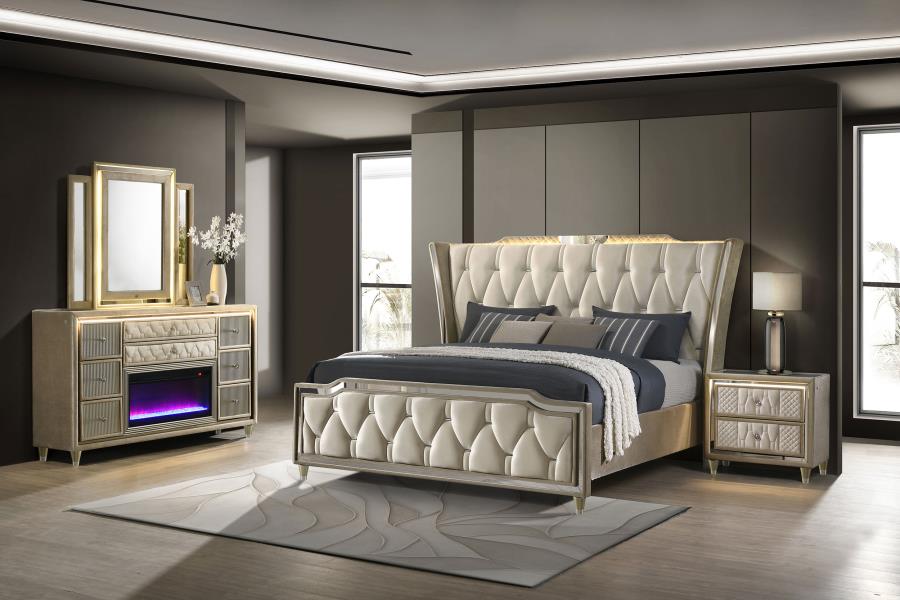 Lorient Bedroom Set Ivory and Camel
