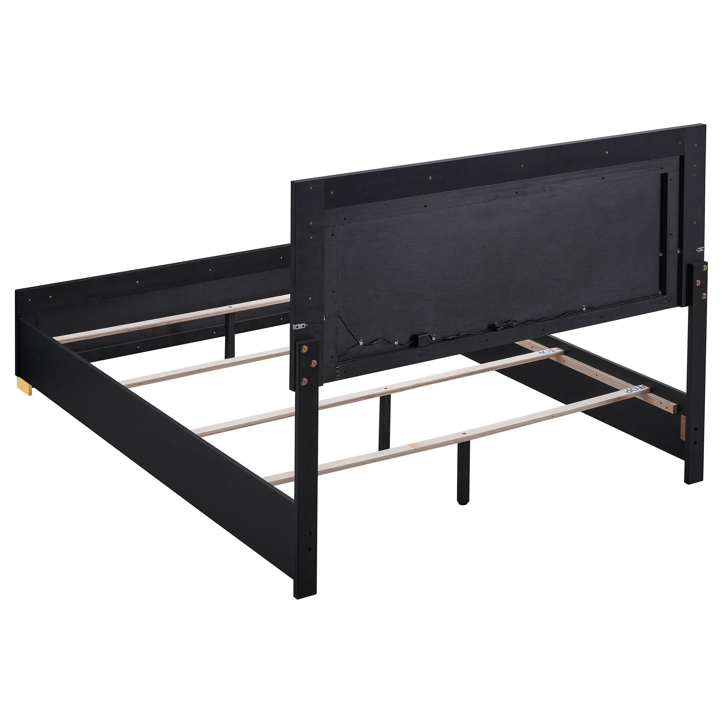 Marceline Wood LED Panel Bed Black
