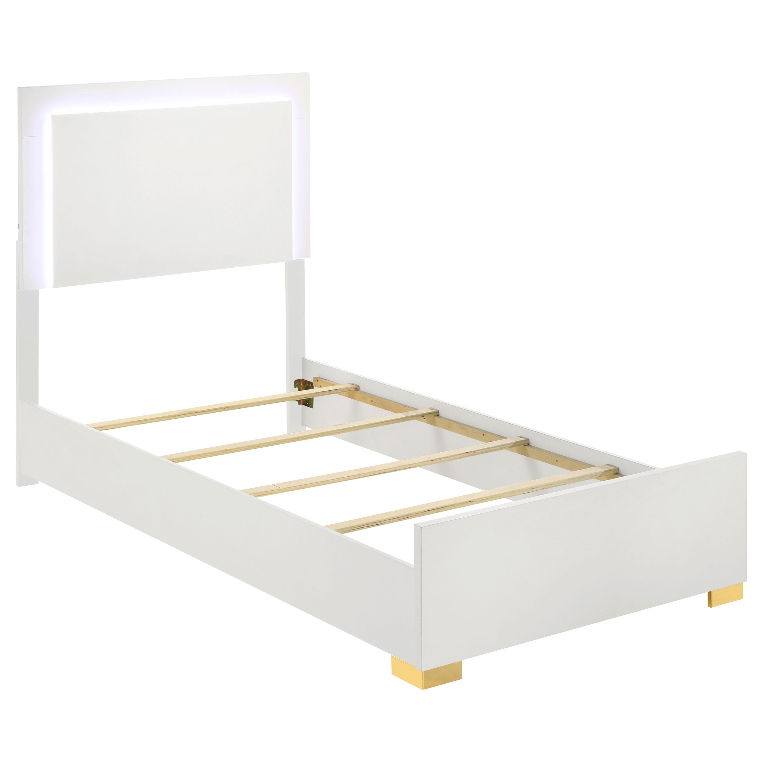 Marceline Bedroom Set with LED Headboard White