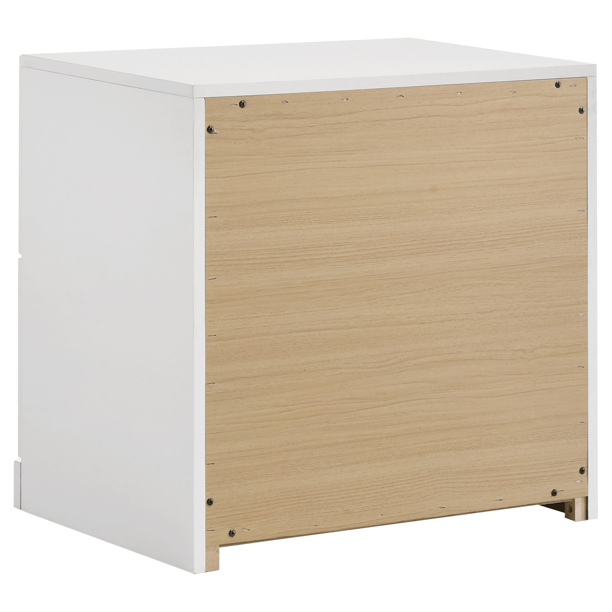 Ines 2-drawer Nightstand Bedside Table White High Gloss