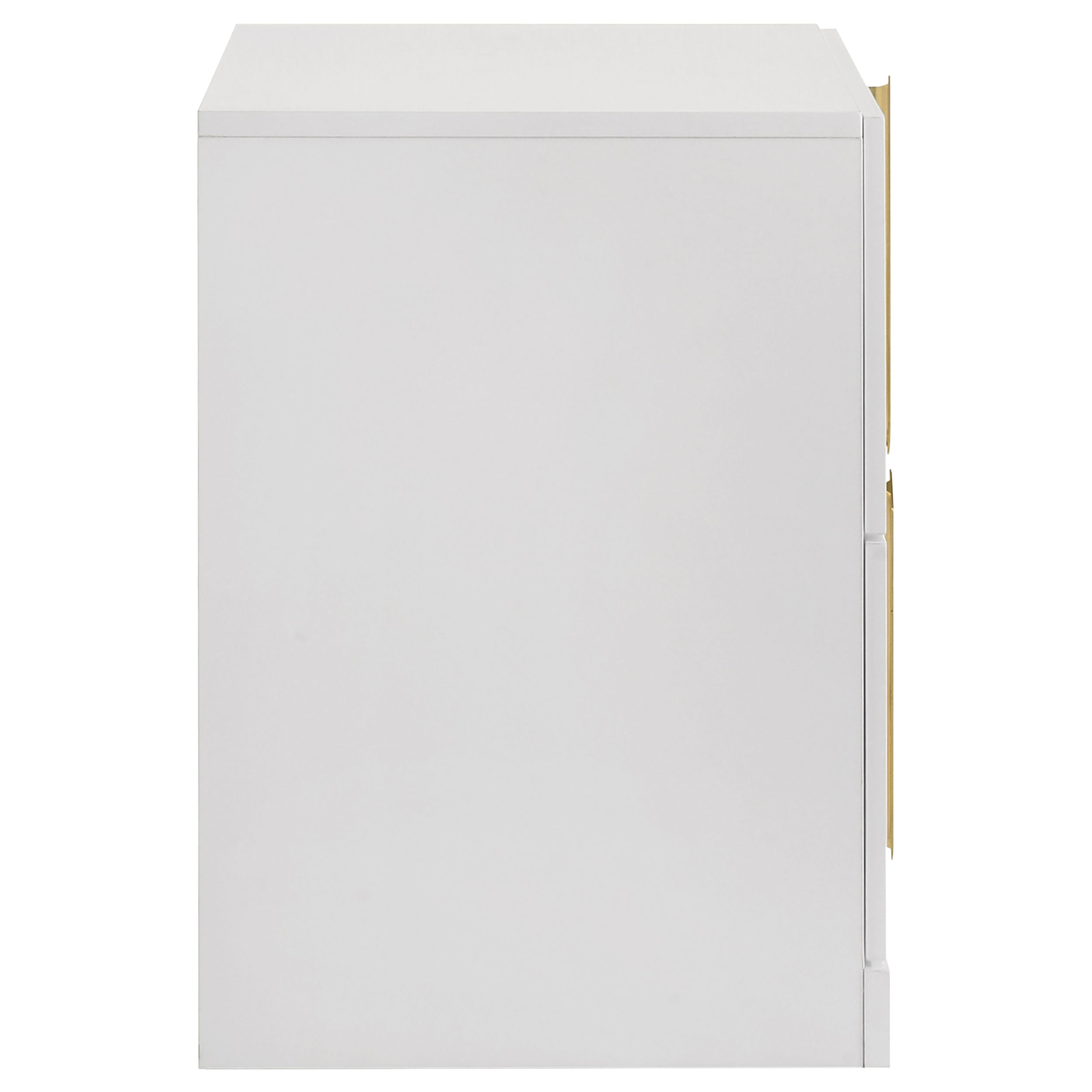 Ines 2-drawer Nightstand Bedside Table White High Gloss